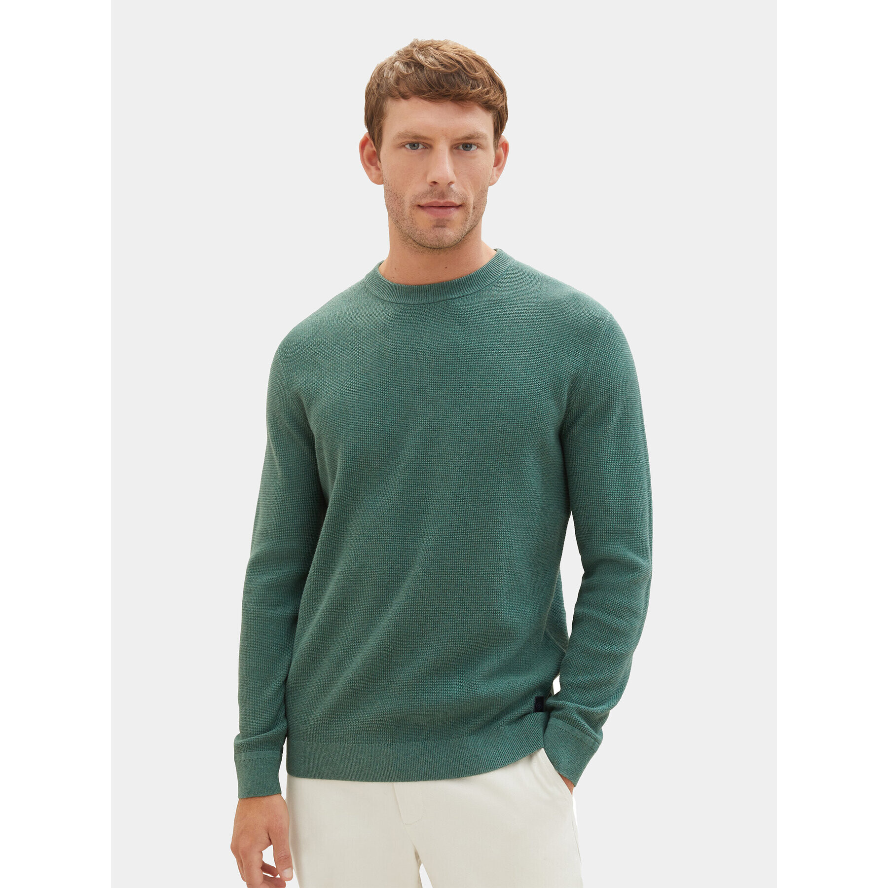 Tom Tailor Sweater 1038612 Zöld Regular Fit - Pepit.hu