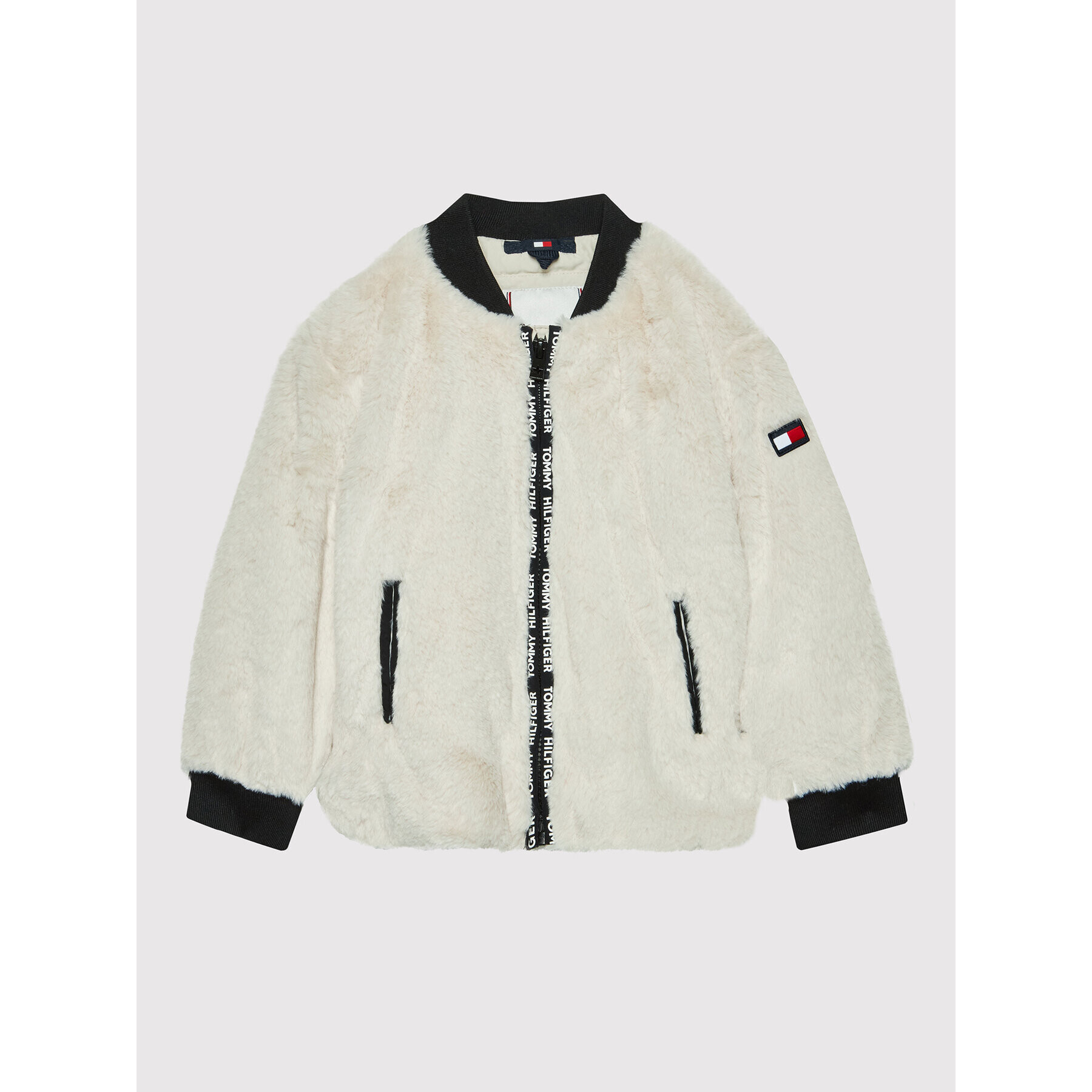 Tommy Hilfiger Átmeneti kabát Fake Fur KG0KG06281 M Bézs Regular Fit - Pepit.hu