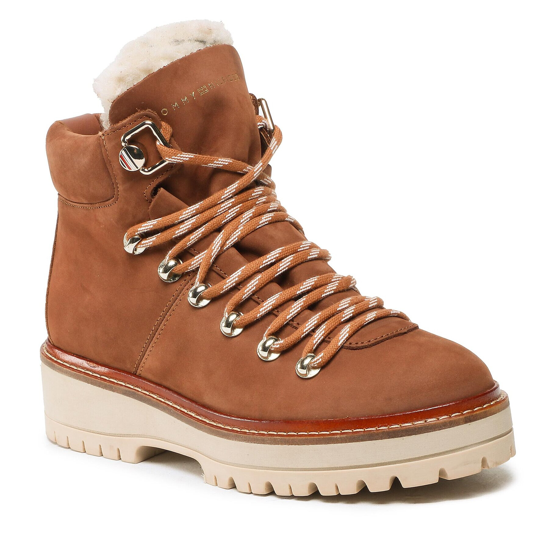 Tommy Hilfiger Bakancs Leather Outdoor Flat Boot FW0FW06822 Barna - Pepit.hu