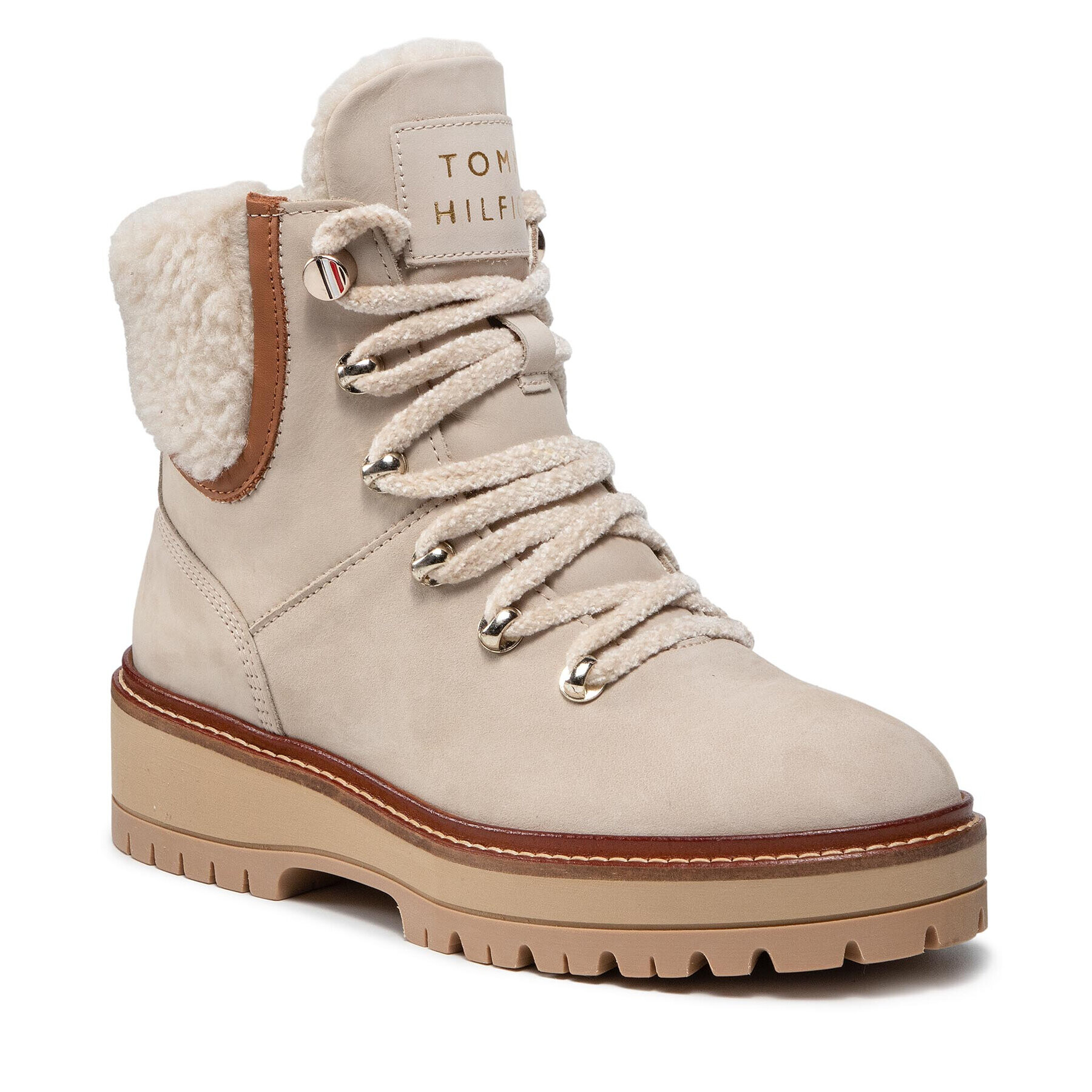 Tommy Hilfiger Bakancs Th Outdoor Flat Boot FW0FW05944 Bézs - Pepit.hu