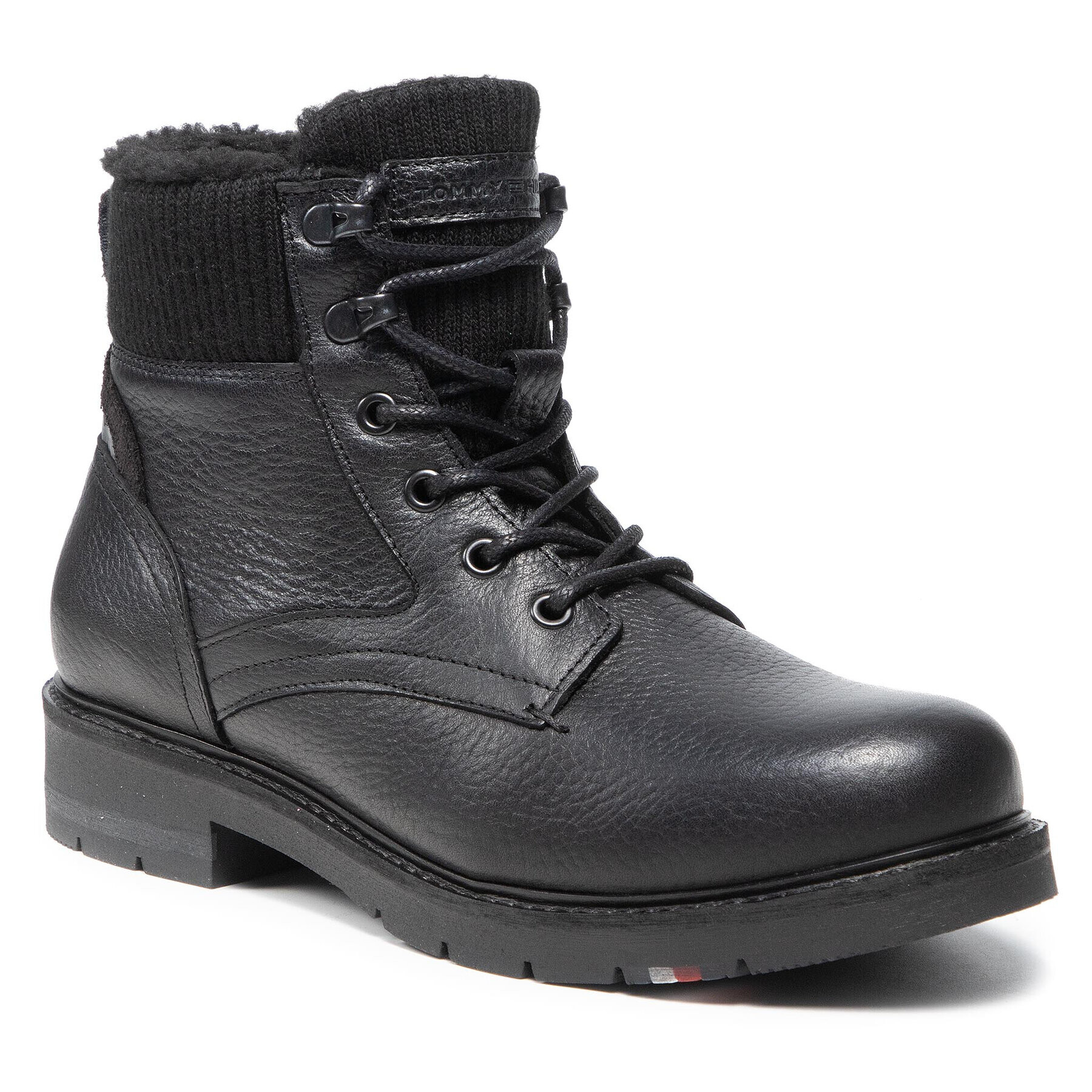 Tommy Hilfiger Bakancs Warm Corporate Mix Lace Boot FM0FM03774 Fekete - Pepit.hu