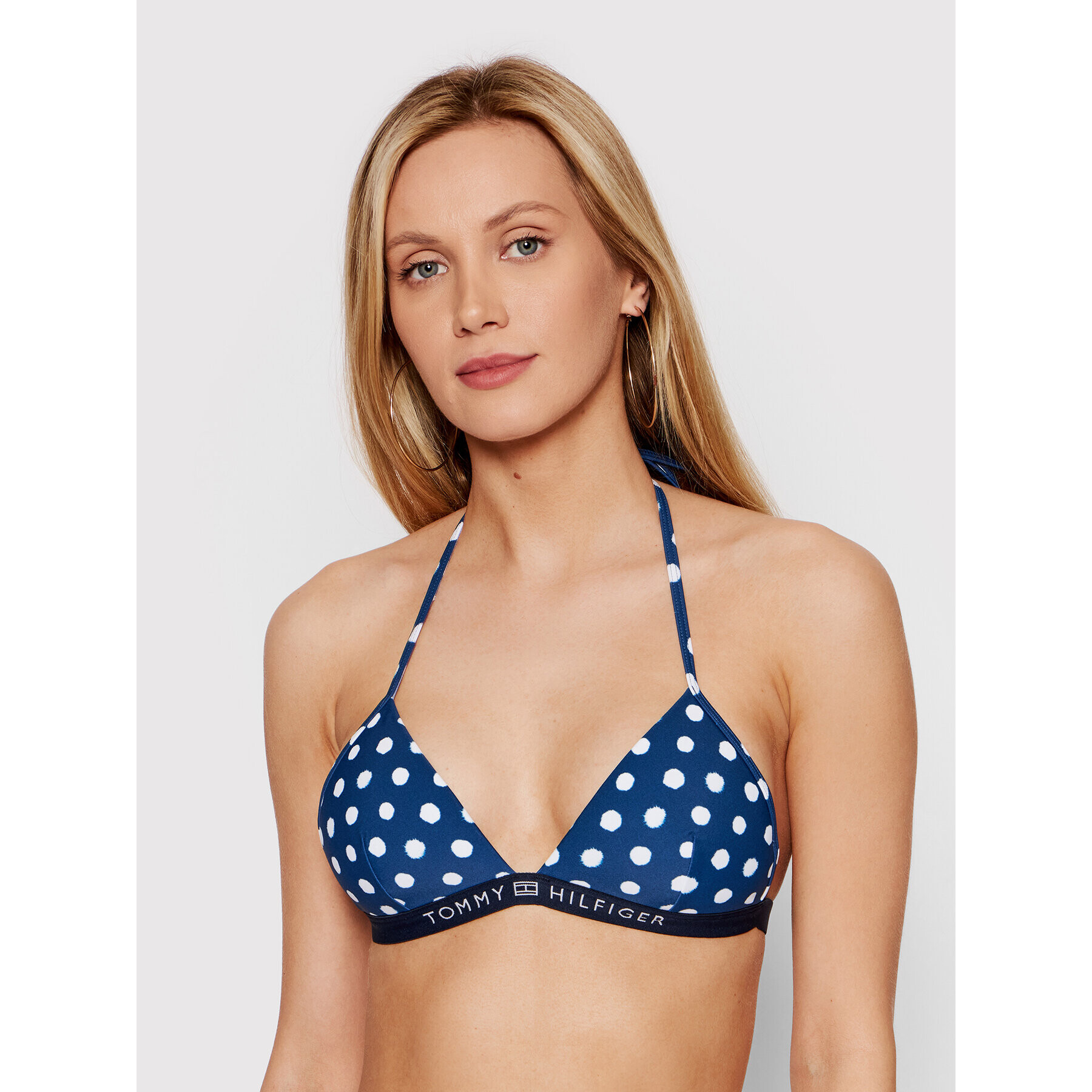 Tommy Hilfiger Bikini felső Triangle UW0UW03323 Sötétkék - Pepit.hu