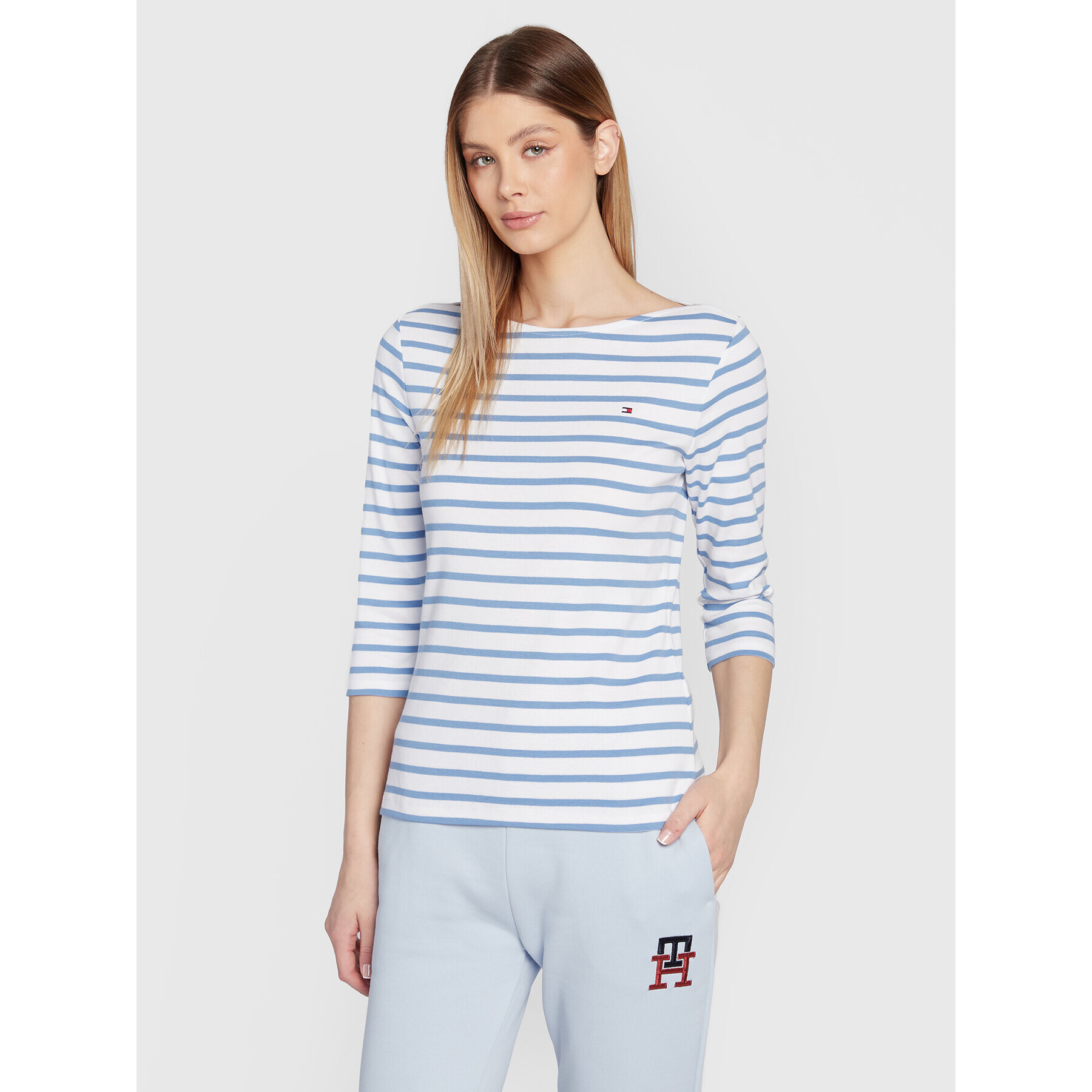 Tommy Hilfiger Blúz Boat WW0WW27724 Fehér Slim Fit - Pepit.hu