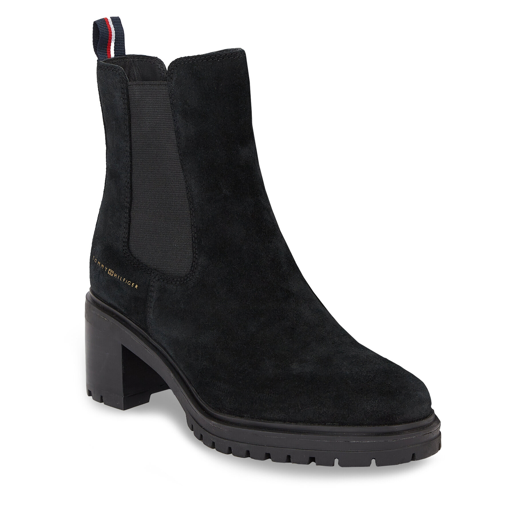 Tommy Hilfiger Bokacsizma Essential Midheel Suede Bootie FW0FW07522 Fekete - Pepit.hu