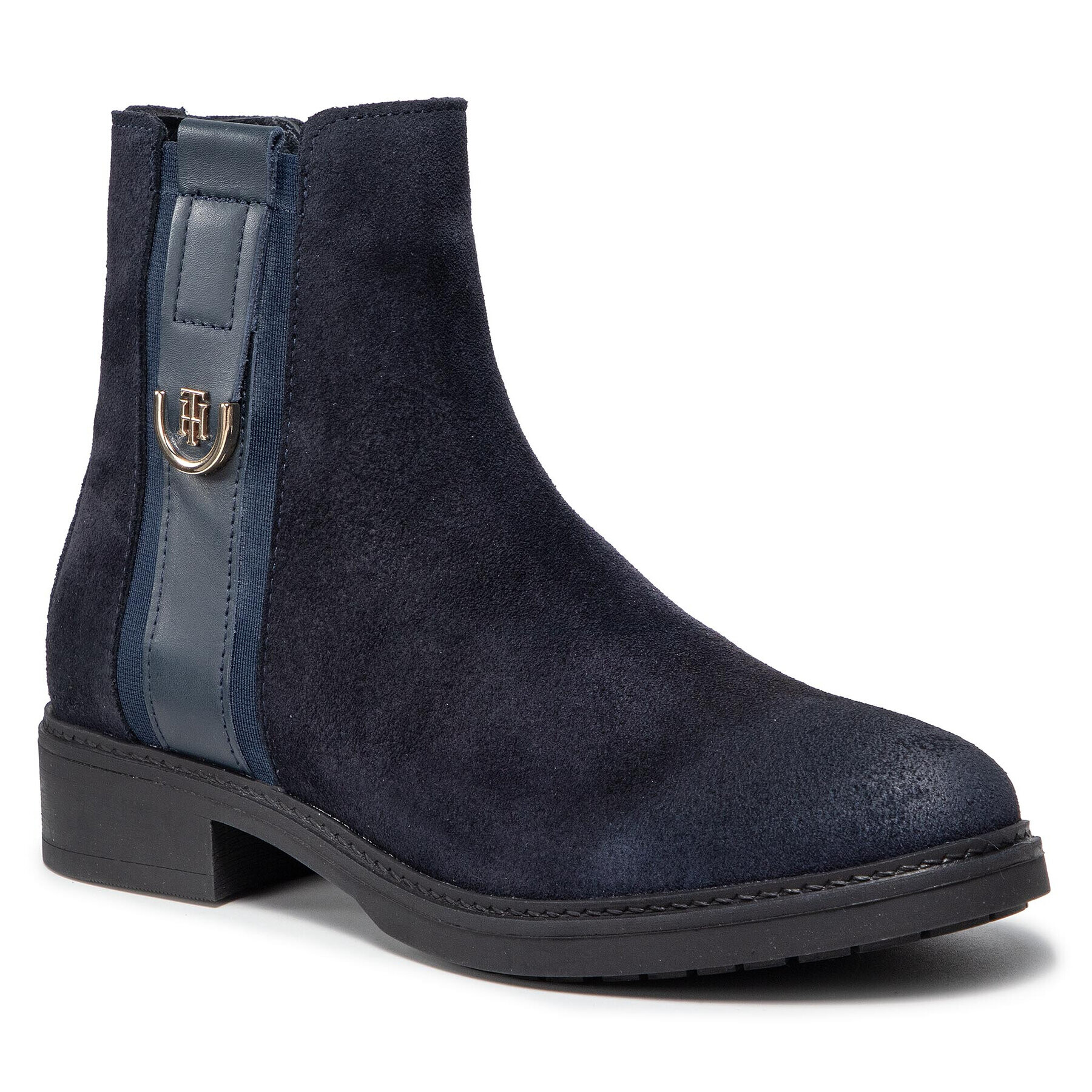 Tommy Hilfiger Bokacsizma Hardware Suede Flat Boot FW0FW05974 Sötétkék - Pepit.hu