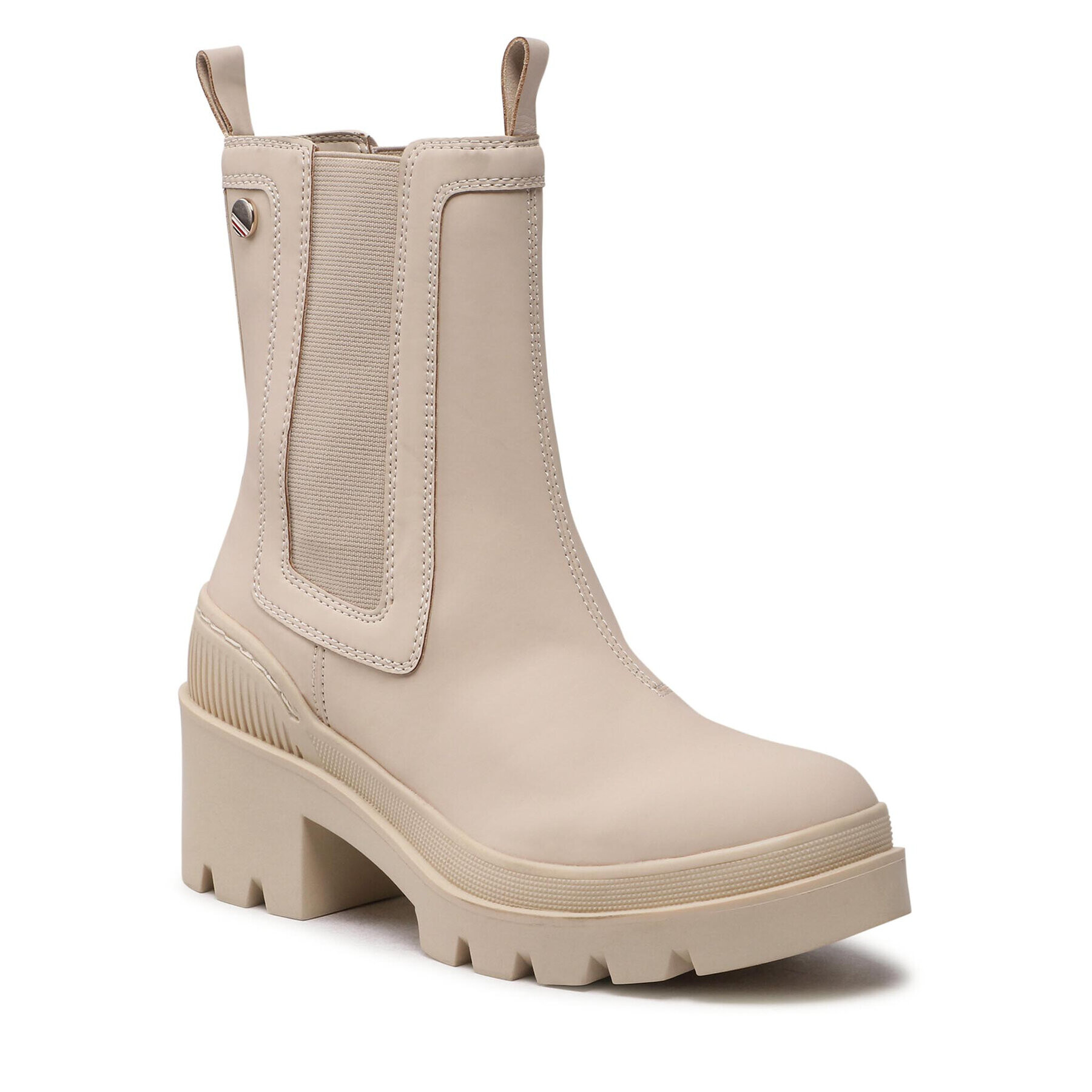 Tommy Hilfiger Bokacsizma Heeled Chelsey Boot Bio FW0FW06677 Bézs - Pepit.hu