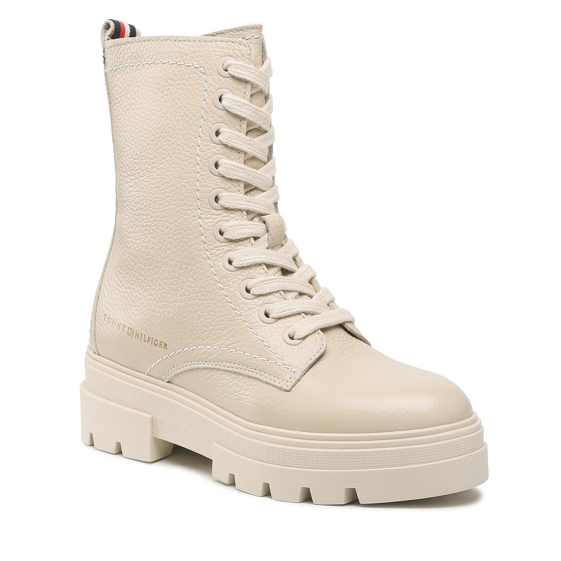 Tommy Hilfiger Bokacsizma Monochromatic Lace Up Boot FW0FW06732 Bézs - Pepit.hu