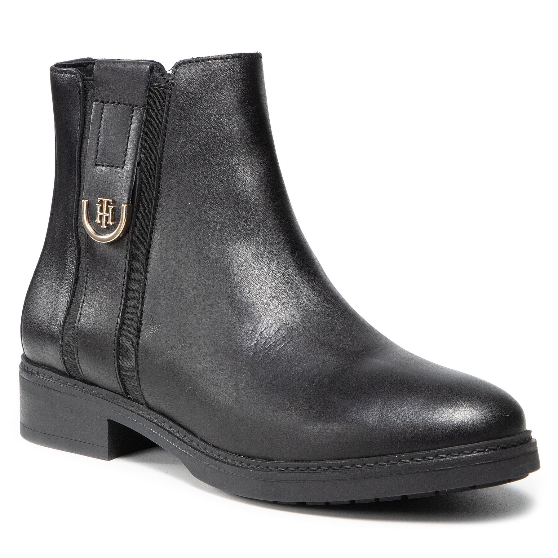 Tommy Hilfiger Bokacsizma Th Hardware Leather Flat Boot FW0FW05996 Fekete - Pepit.hu