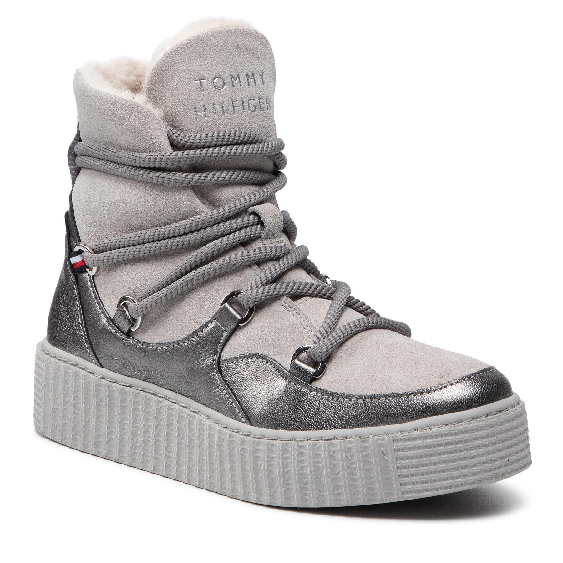 Tommy Hilfiger Bokacsizma Th Warm Lined Up Boot FW0FW06053 Szürke - Pepit.hu