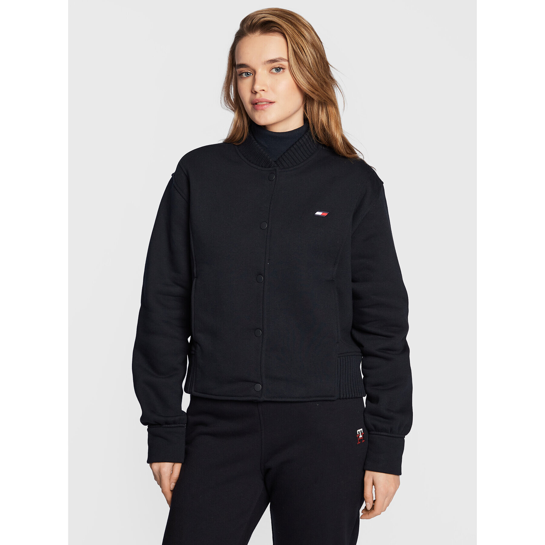 Tommy Hilfiger Bomber dzseki Fleece S10S101462 Sötétkék Regular Fit - Pepit.hu