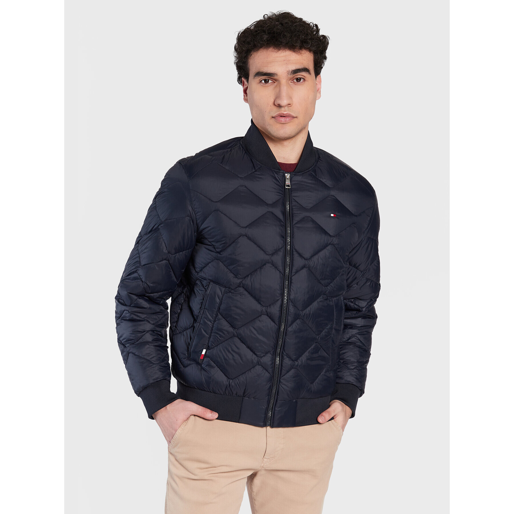 Tommy Hilfiger Bomber dzseki Quilted MW0MW29006 Sötétkék Regular Fit - Pepit.hu