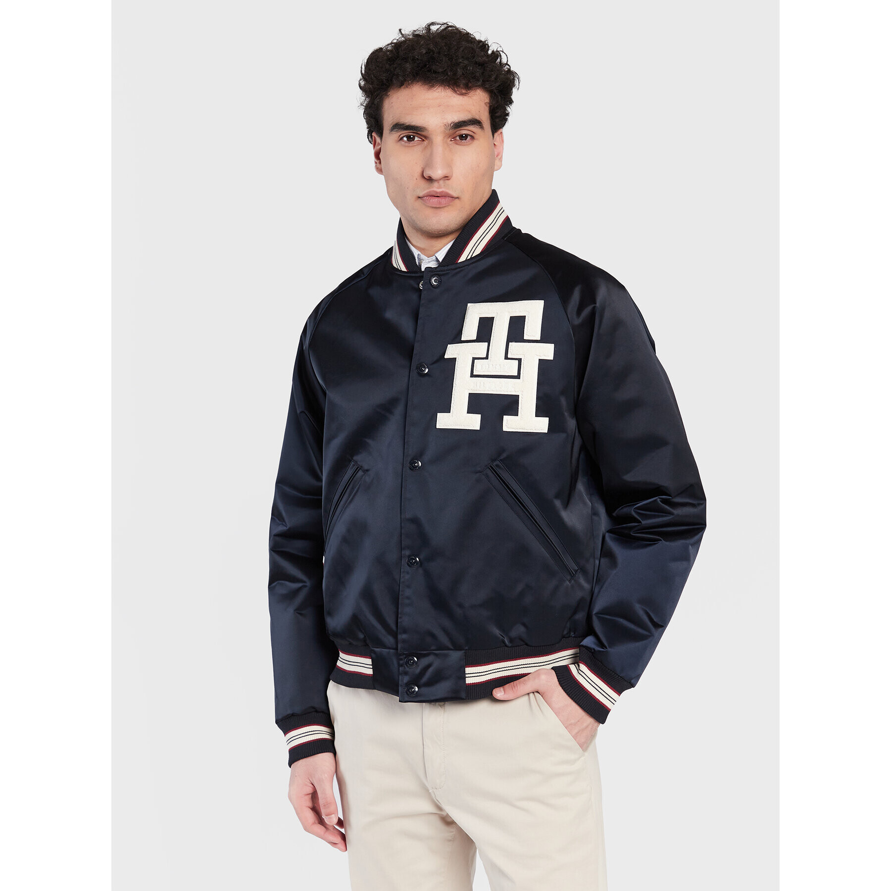 Tommy Hilfiger Bomber dzseki Varsity MW0MW29017 Sötétkék Regular Fit - Pepit.hu