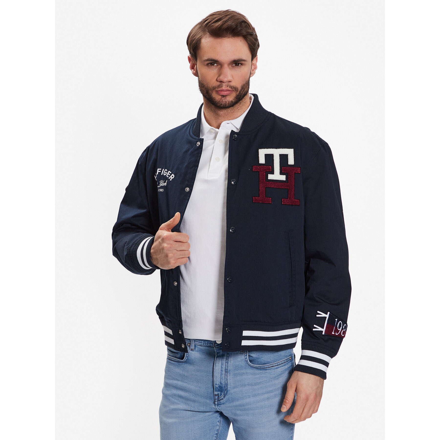 Tommy Hilfiger Bomber dzseki Varsity MW0MW29966 Sötétkék Regular Fit - Pepit.hu