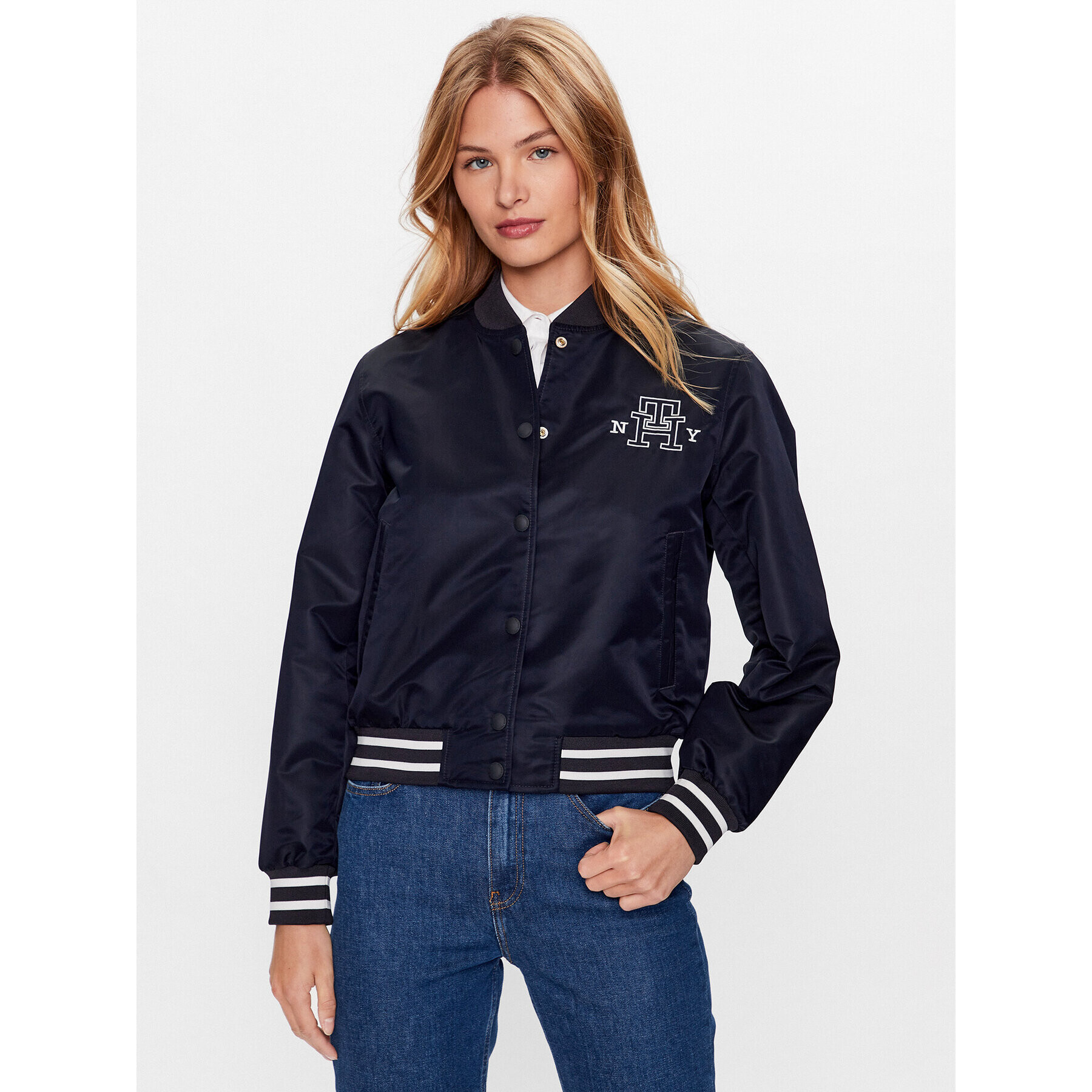 Tommy Hilfiger Bomber dzseki Varsity WW0WW38935 Sötétkék Regular Fit - Pepit.hu