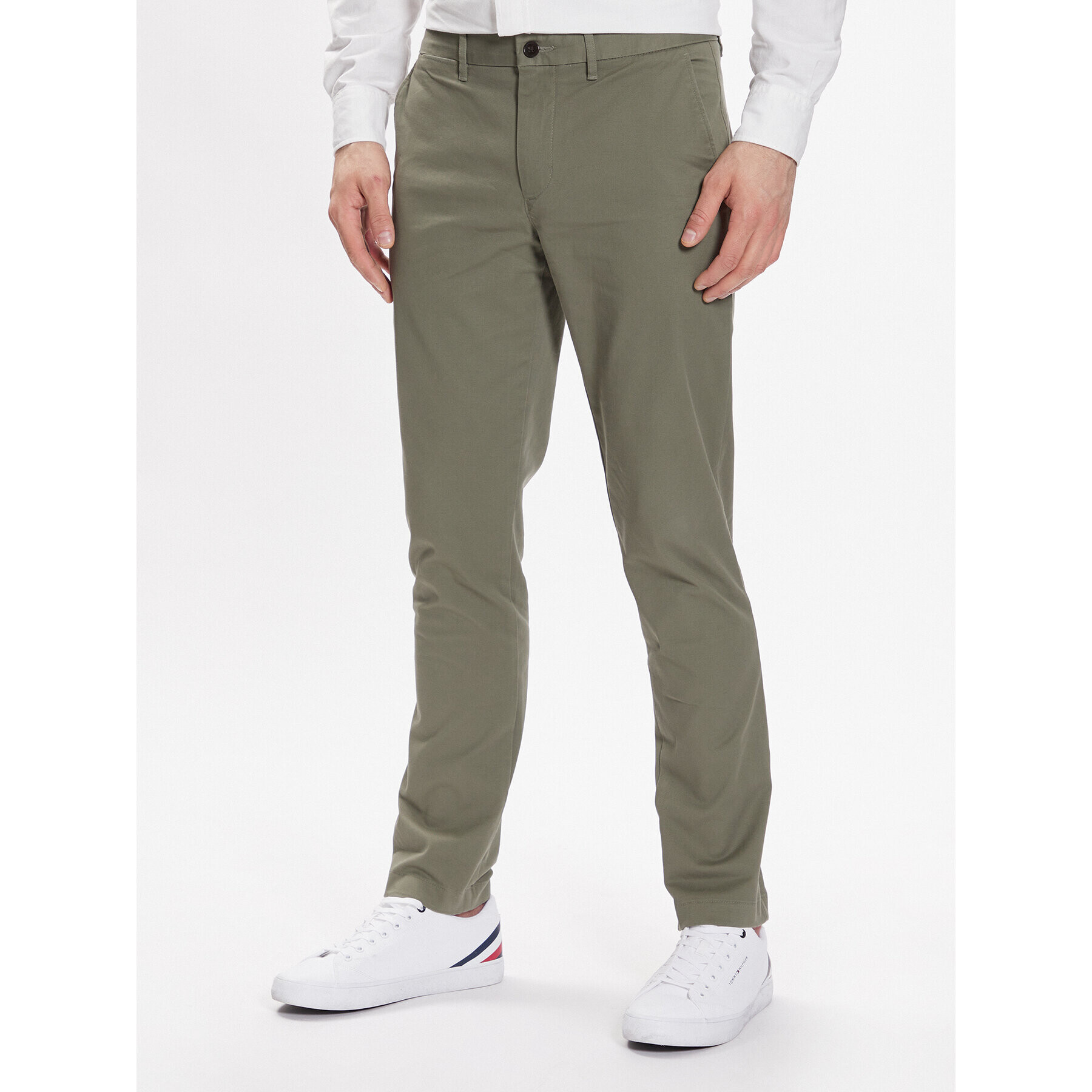 Tommy Hilfiger Chinos Bleecker 1985 MW0MW26619 Zöld Slim Fit - Pepit.hu