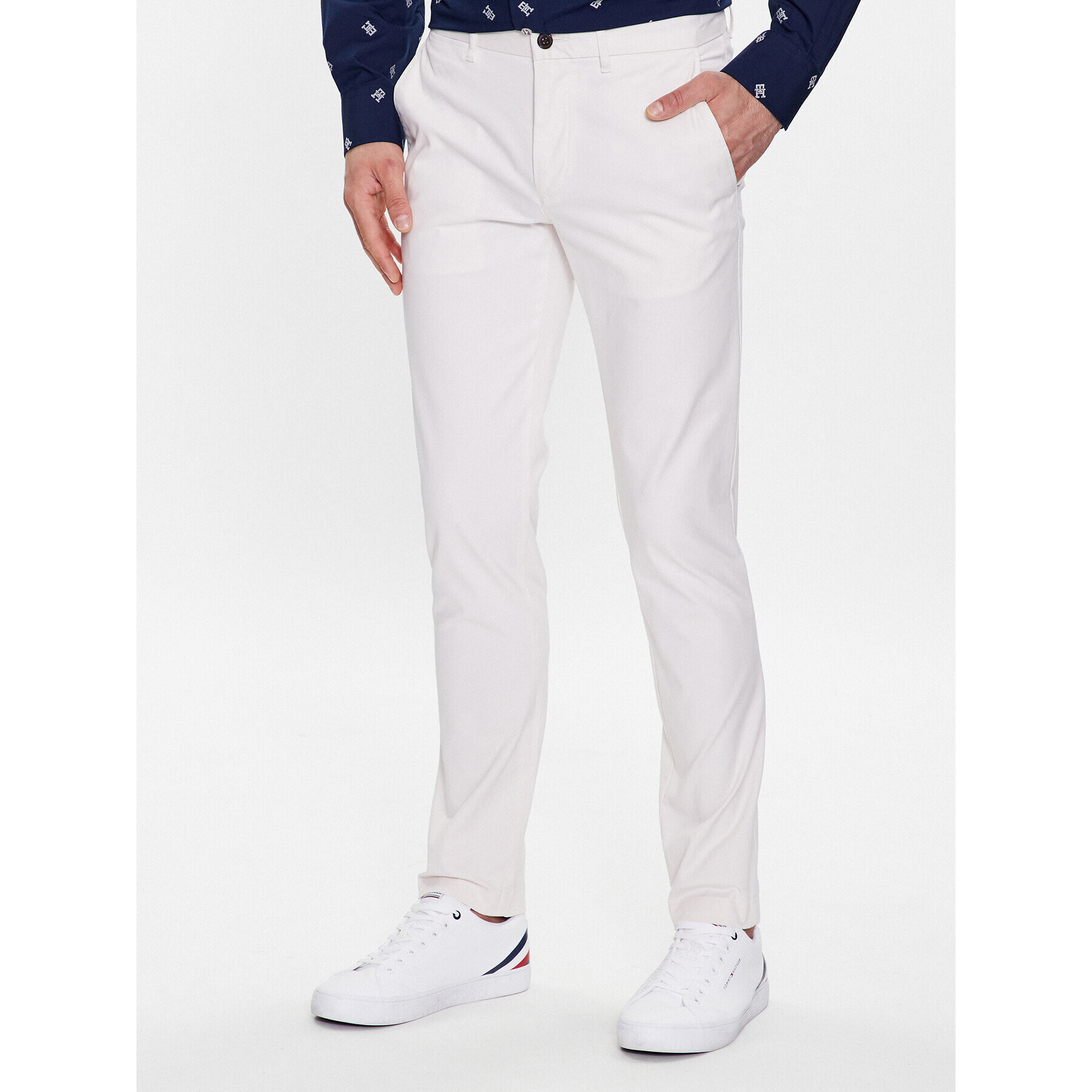 Tommy Hilfiger Chinos Bleecker MW0MW26619 Ekru Slim Fit - Pepit.hu