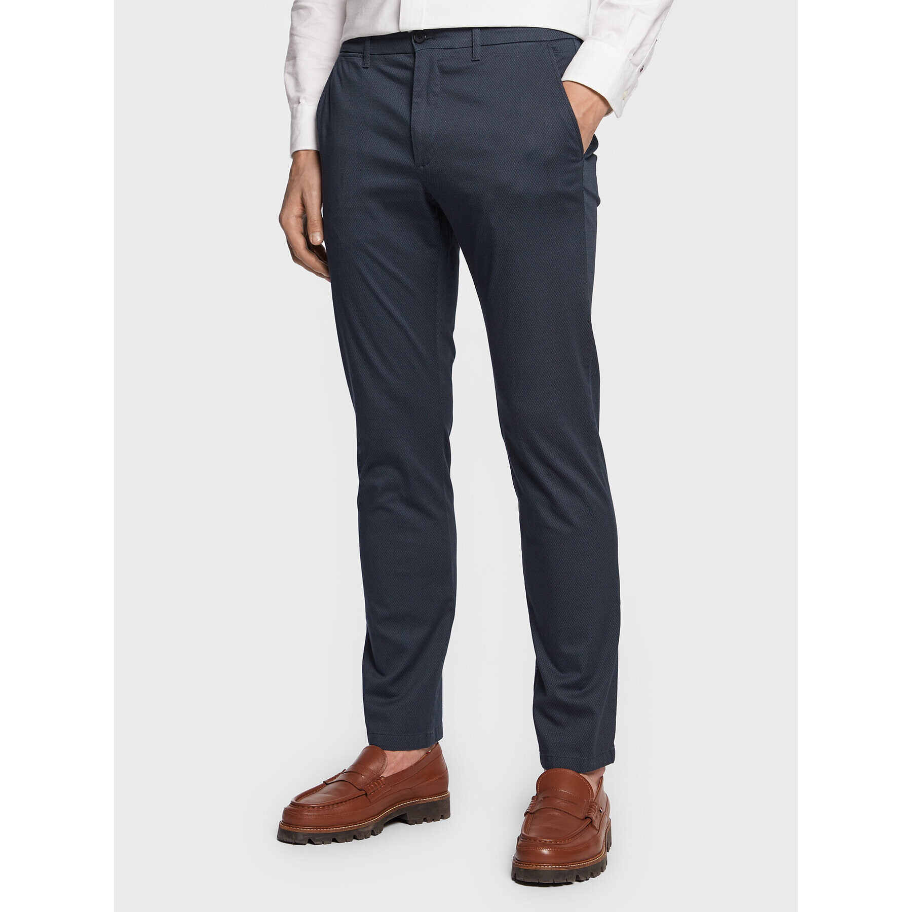 Tommy Hilfiger Chinos Denton Printed MW0MW29648 Sötétkék Straight Fit - Pepit.hu