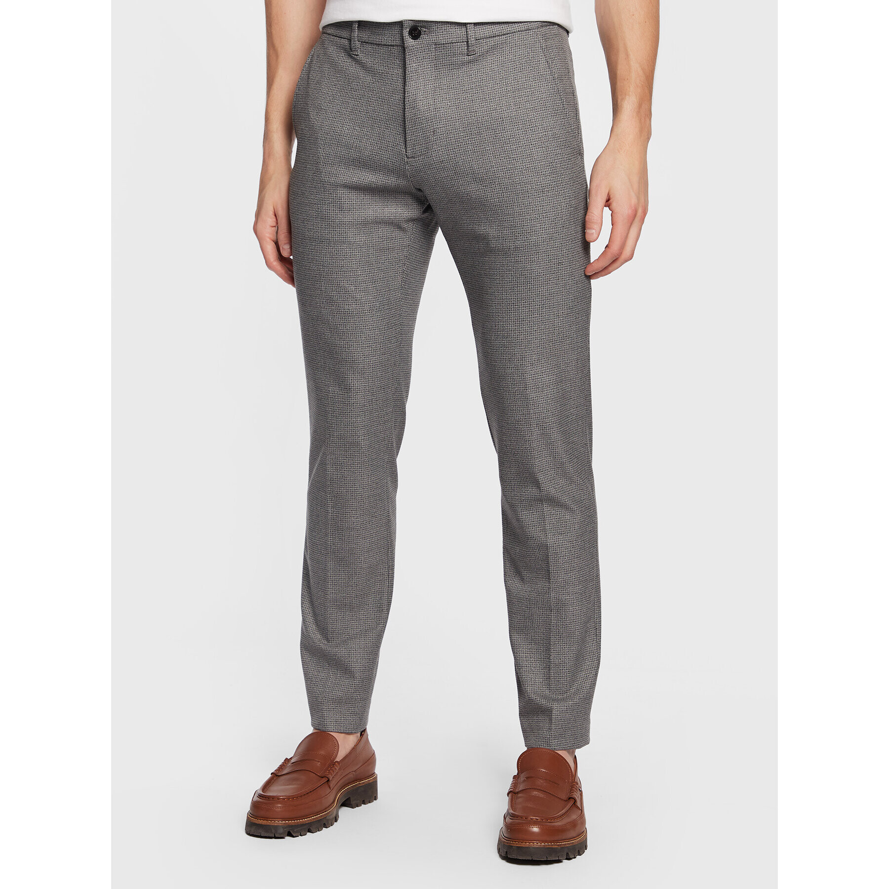 Tommy Hilfiger Chinos Hampton Flat Front MW0MW29664 Szürke Slim Fit - Pepit.hu