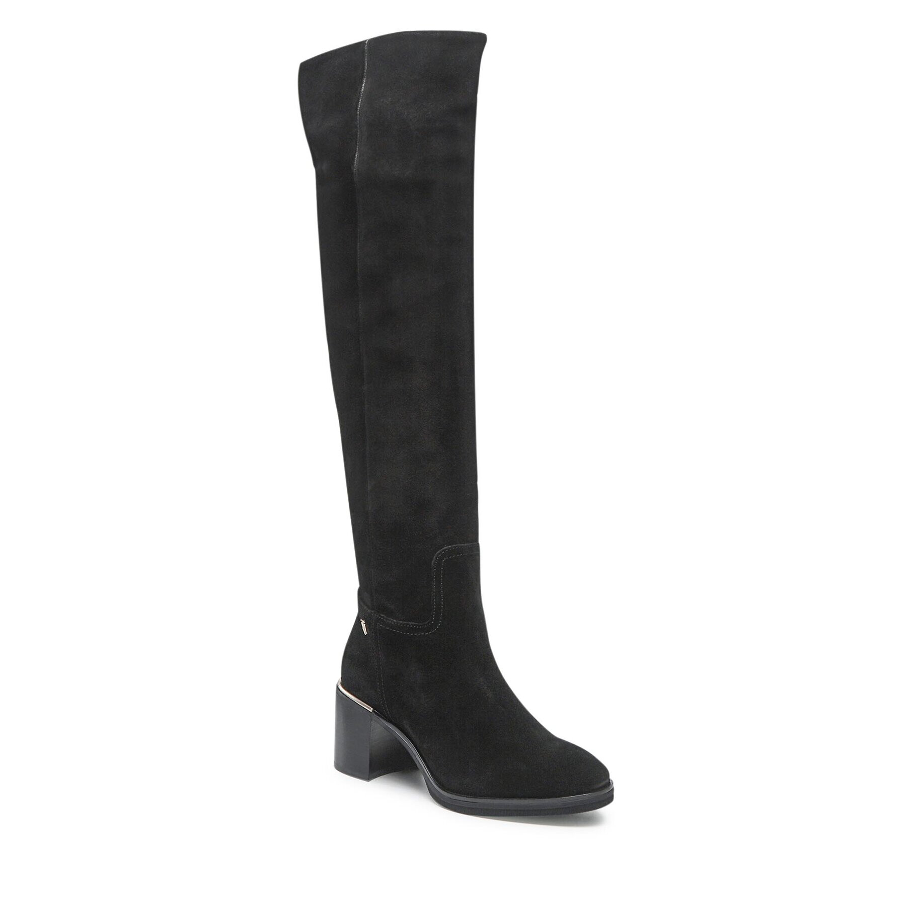 Tommy Hilfiger Combcsizma Th Belt Suede Overknee Boot FW0FW06767 Fekete - Pepit.hu