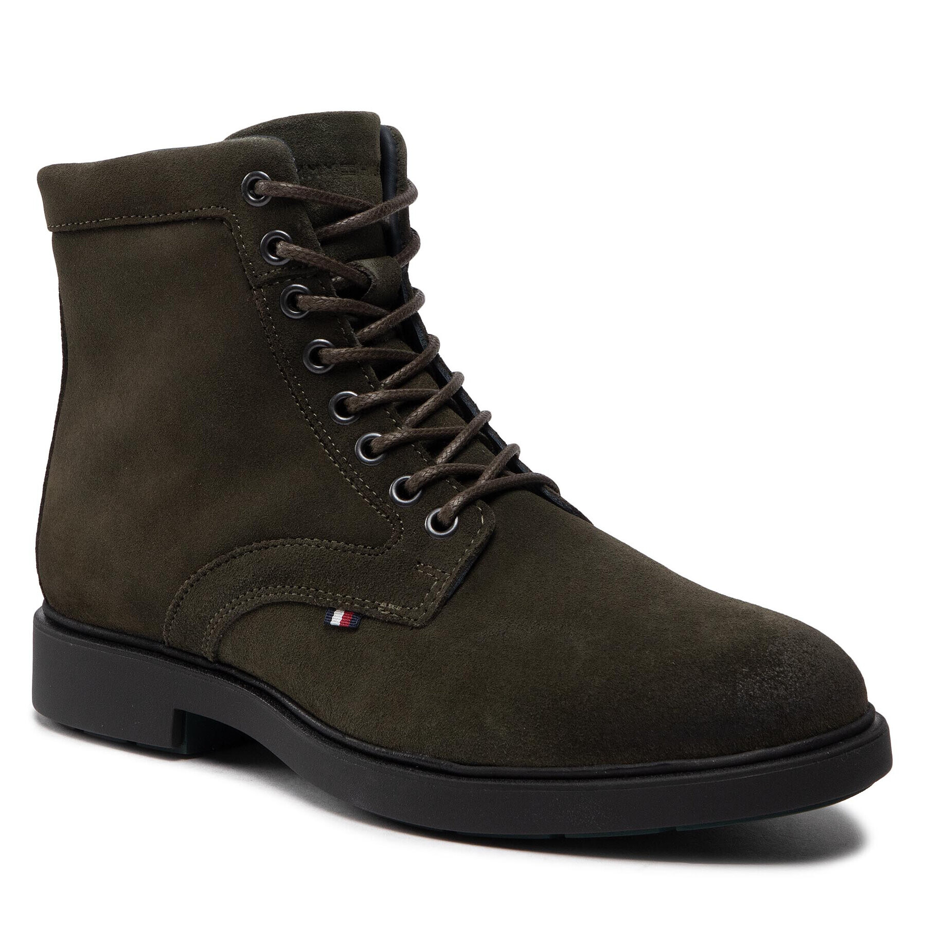 Tommy Hilfiger Csizma Elevated Rounded Suede Lace Boot FM0FM04185 Zöld - Pepit.hu