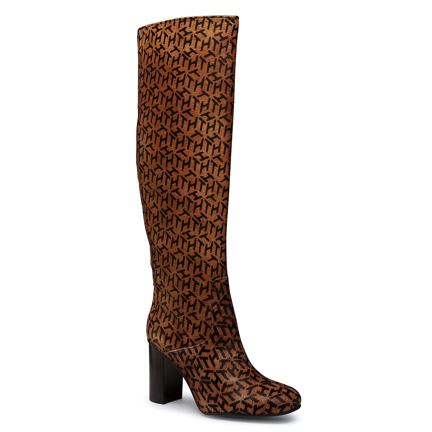 Tommy Hilfiger Csizma Th Hair Calf High Heel Long Boot FW0FW05169 Barna - Pepit.hu