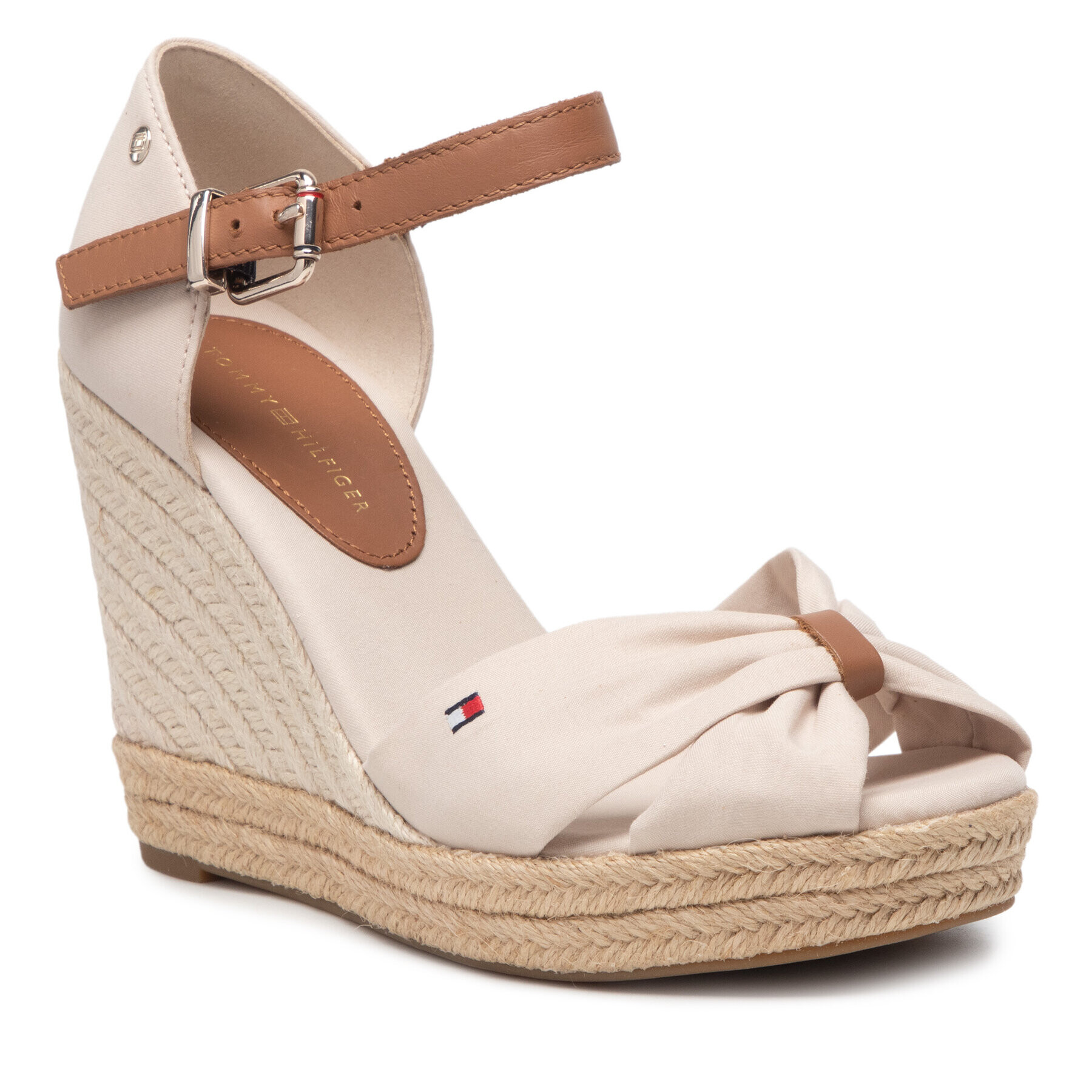 Tommy Hilfiger Espadrilles Basic Open Toe High Wedge FW0FW04784 Bézs - Pepit.hu