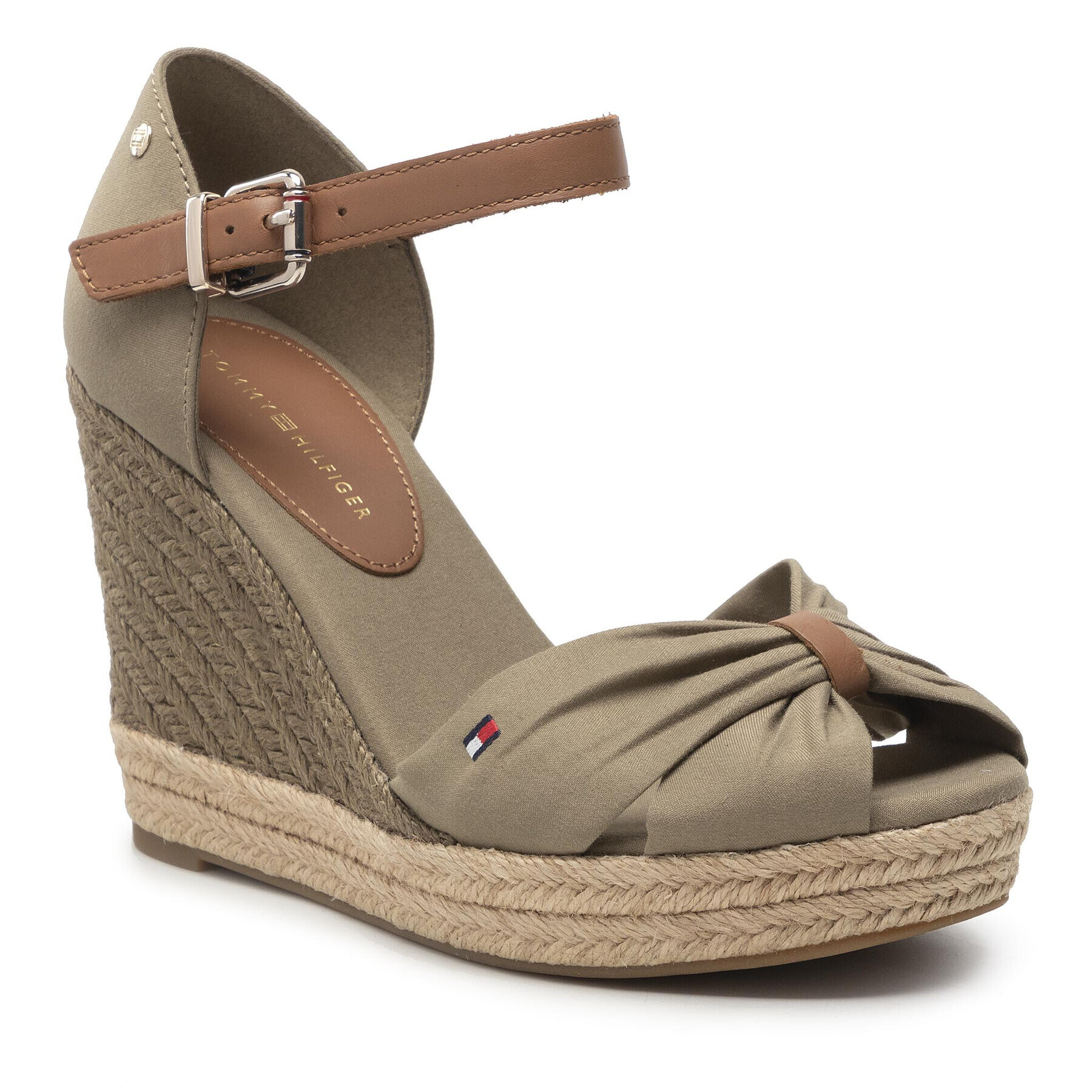 Tommy Hilfiger Espadrilles Basic Open Toe High Wedge FW0FW04784 Zöld - Pepit.hu