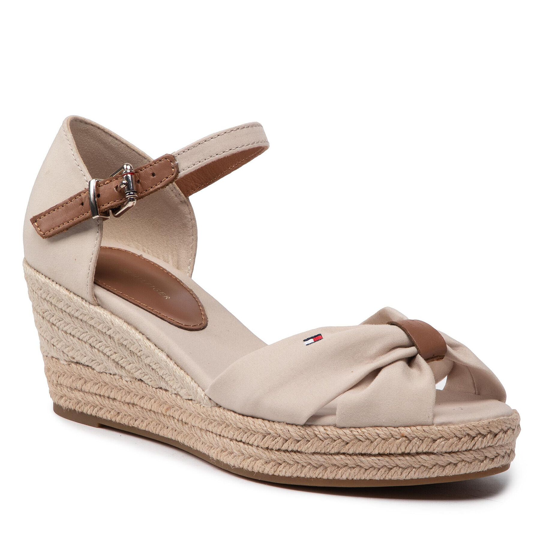 Tommy Hilfiger Espadrilles Basic Open Toe Mid Wedge FW0FW04785 Bézs - Pepit.hu