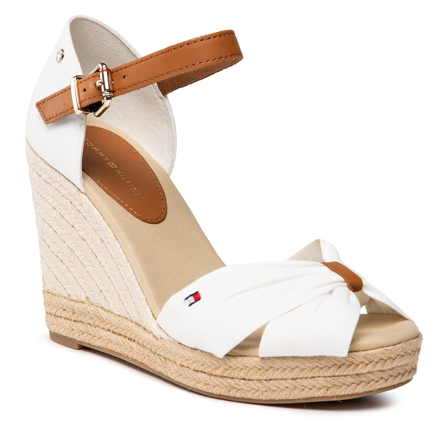 Tommy Hilfiger Espadrilles Basic Opened Toe High Wedge FW0FW04784 Fehér - Pepit.hu