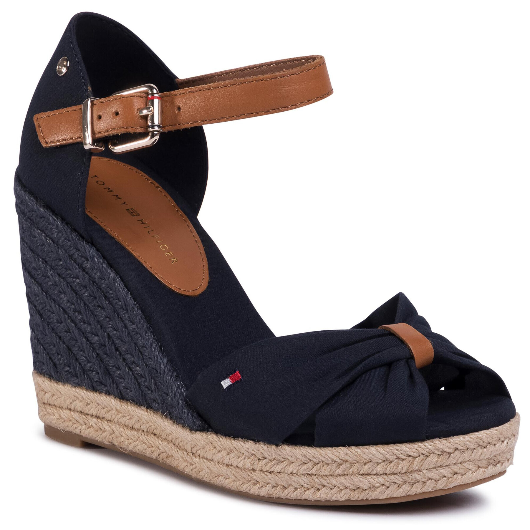 Tommy Hilfiger Espadrilles Basic Opened Toe High Wedge FW0FW04784 Sötétkék - Pepit.hu