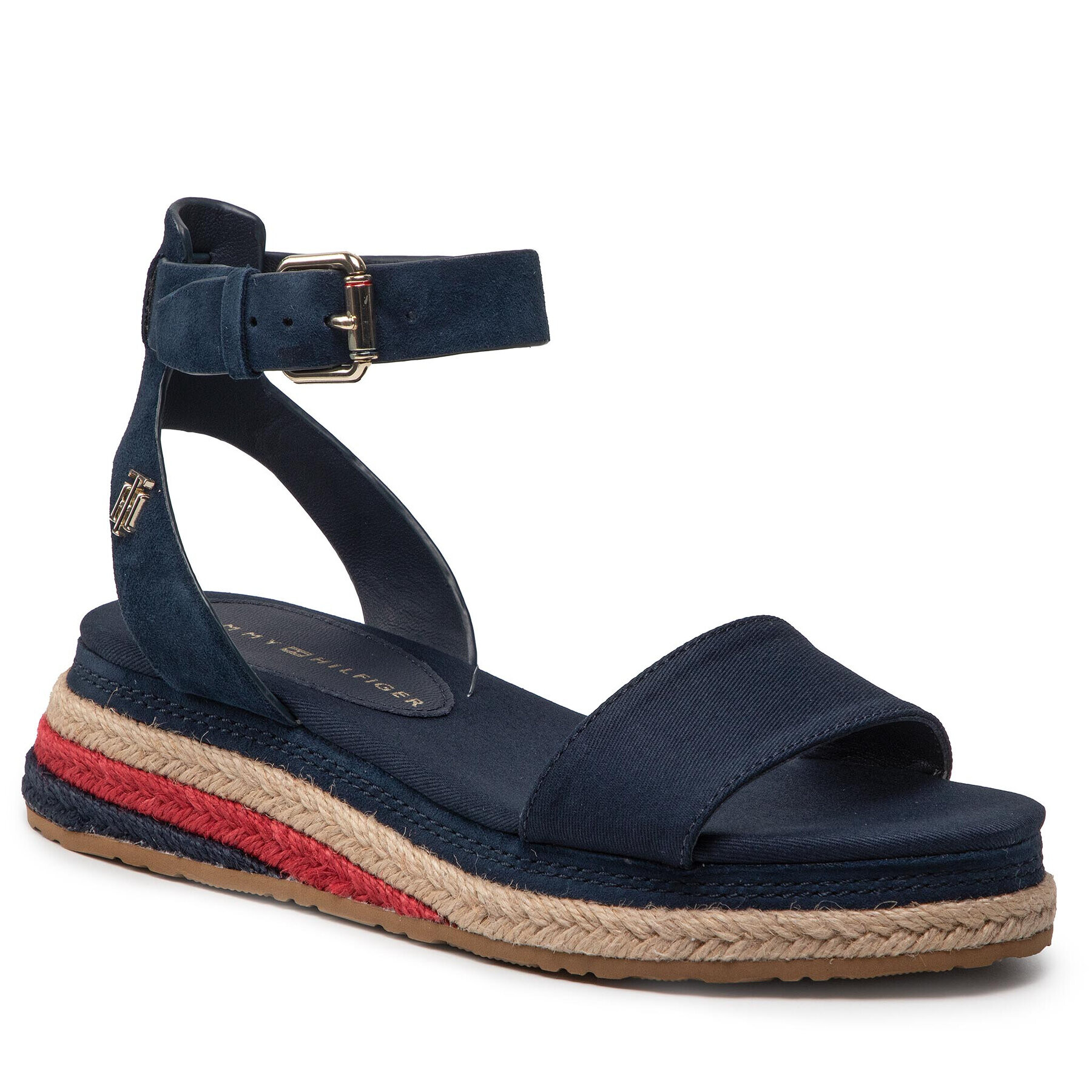 Tommy Hilfiger Espadrilles Colored Rope Low Wedge Sandal FW0FW06233 Sötétkék - Pepit.hu