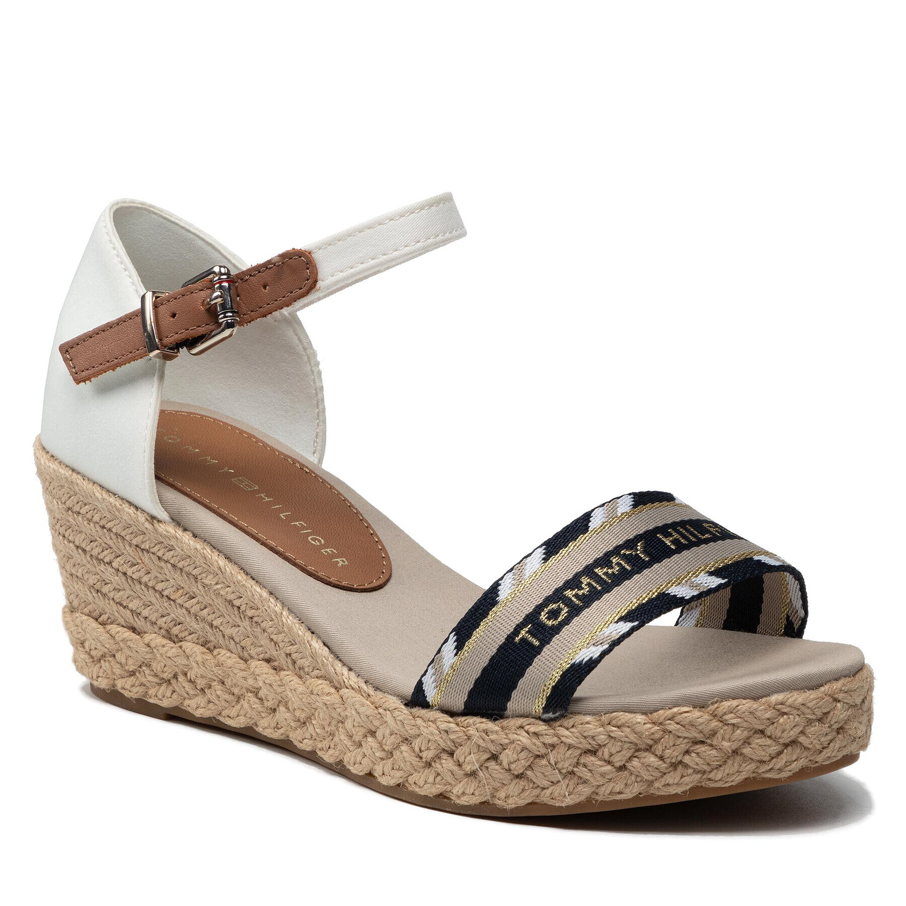 Tommy Hilfiger Espadrilles Corporate Webbing Low Wedge FW0FW06293 Bézs - Pepit.hu