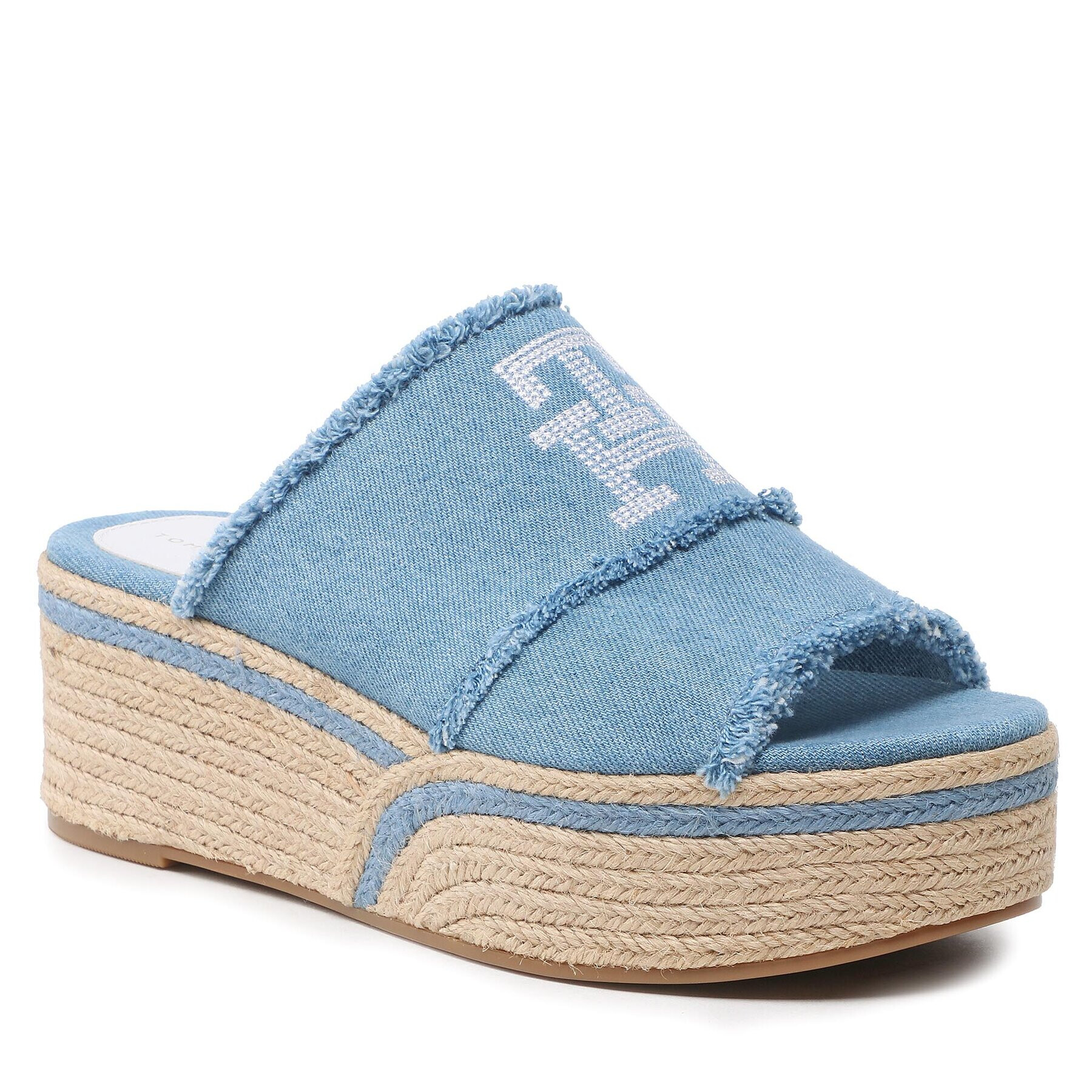 Tommy Hilfiger Espadrilles Denim Wedge Flatform FW0FW07085 Kék - Pepit.hu