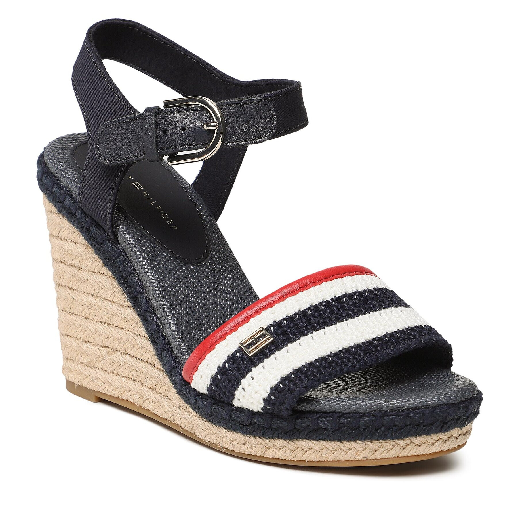 Tommy Hilfiger Espadrilles Feminine Crochet High Wedge FW0FW07274 Sötétkék - Pepit.hu