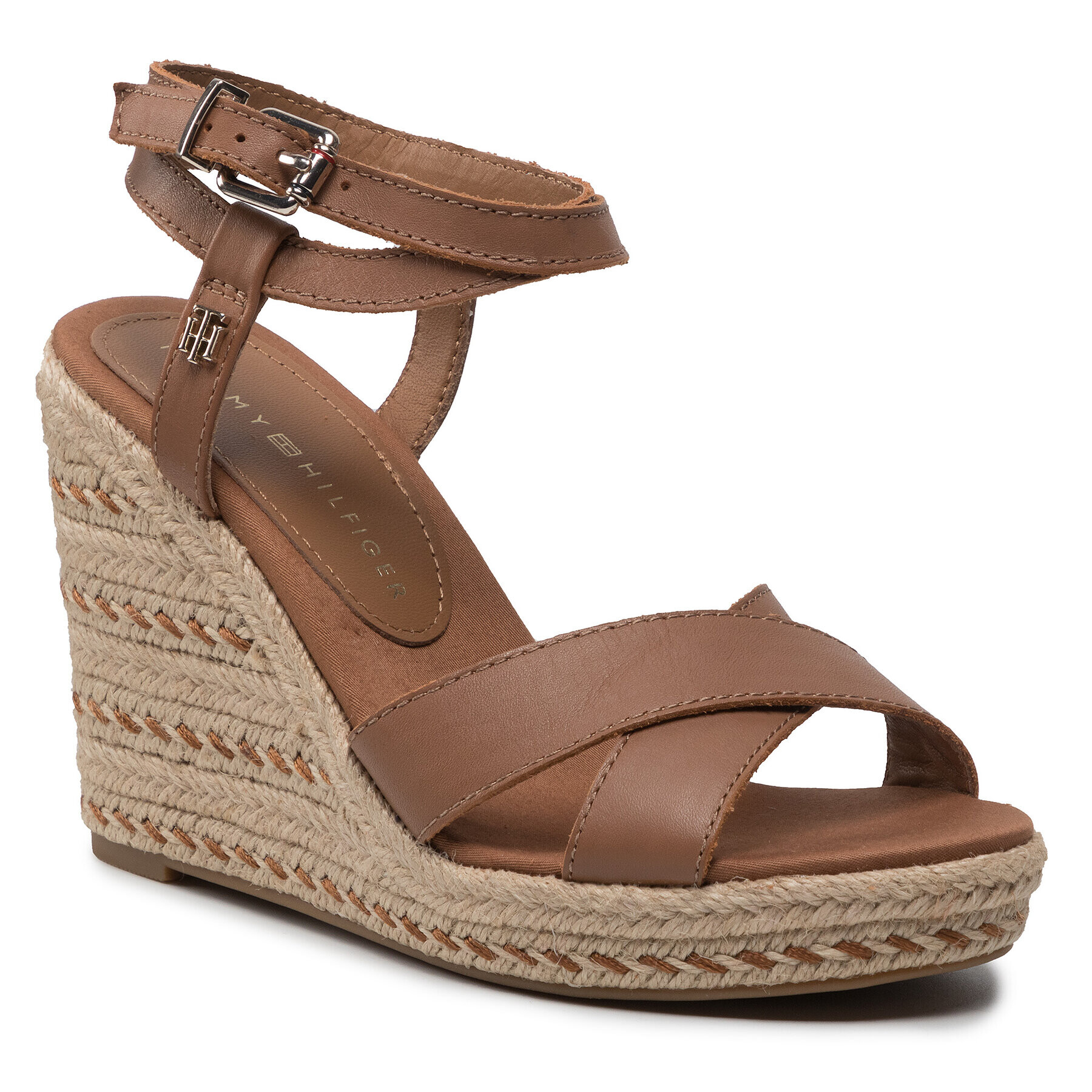 Tommy Hilfiger Espadrilles Feminine High Wegde Sandal FW0FW06238 Barna - Pepit.hu