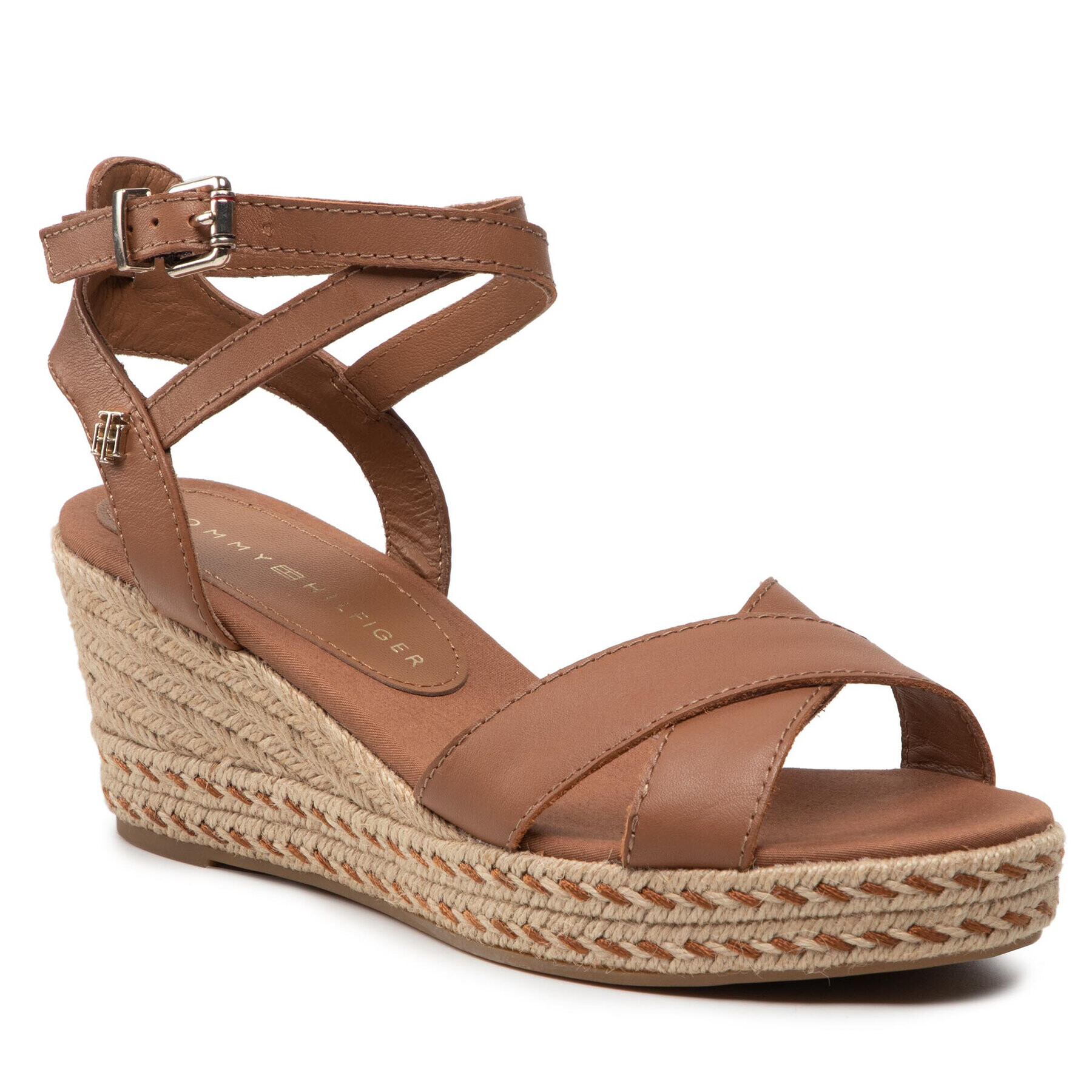 Tommy Hilfiger Espadrilles Feminine Low Wedge Sandal FW0FW06303 Barna - Pepit.hu