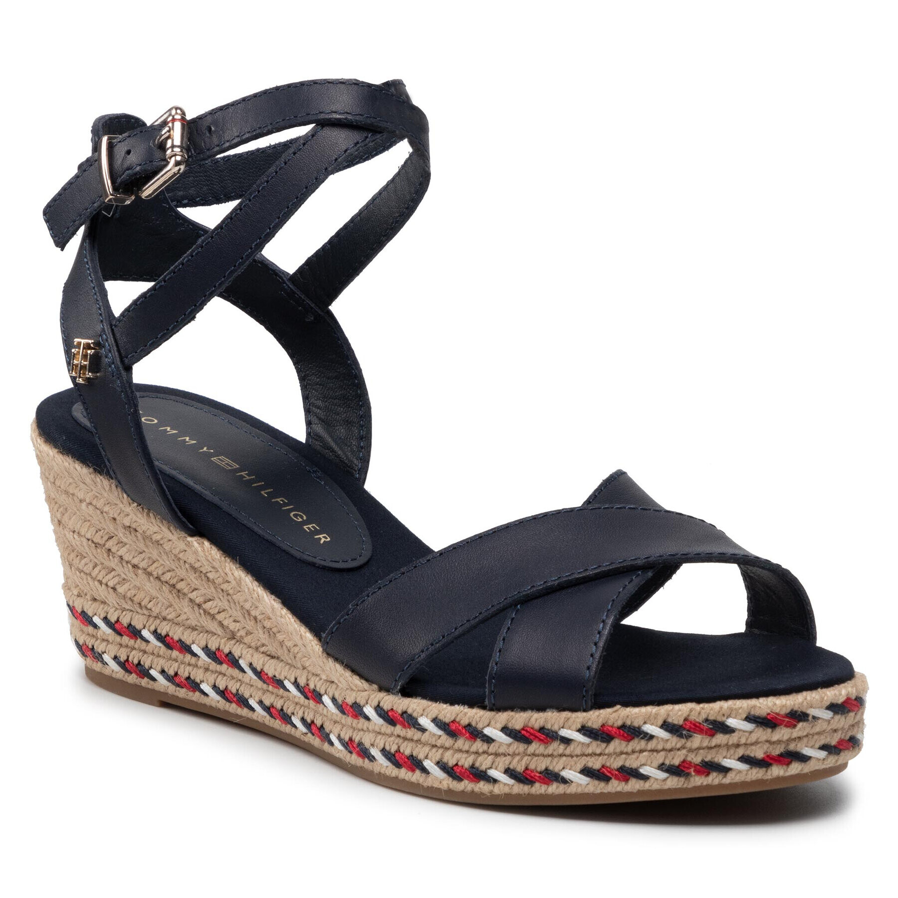 Tommy Hilfiger Espadrilles Feminine Low Wedge Sandal FW0FW06303 Sötétkék - Pepit.hu