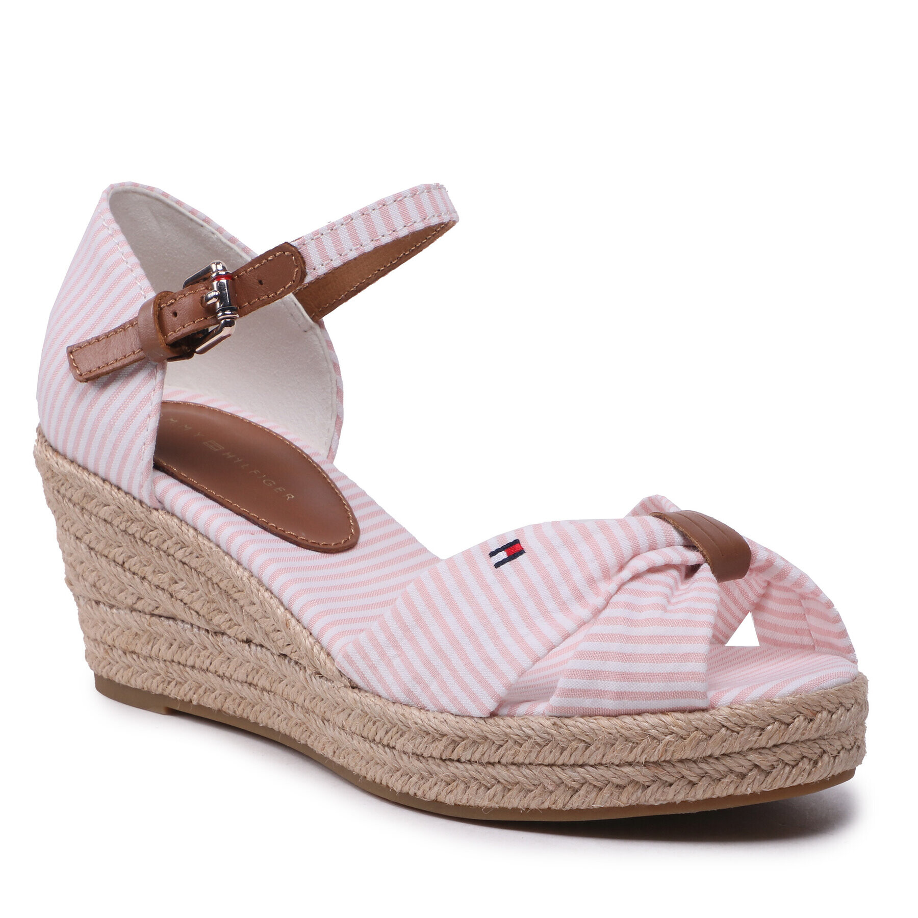 Tommy Hilfiger Espadrilles High Wedge Seersucker FW0FW07158 Rózsaszín - Pepit.hu