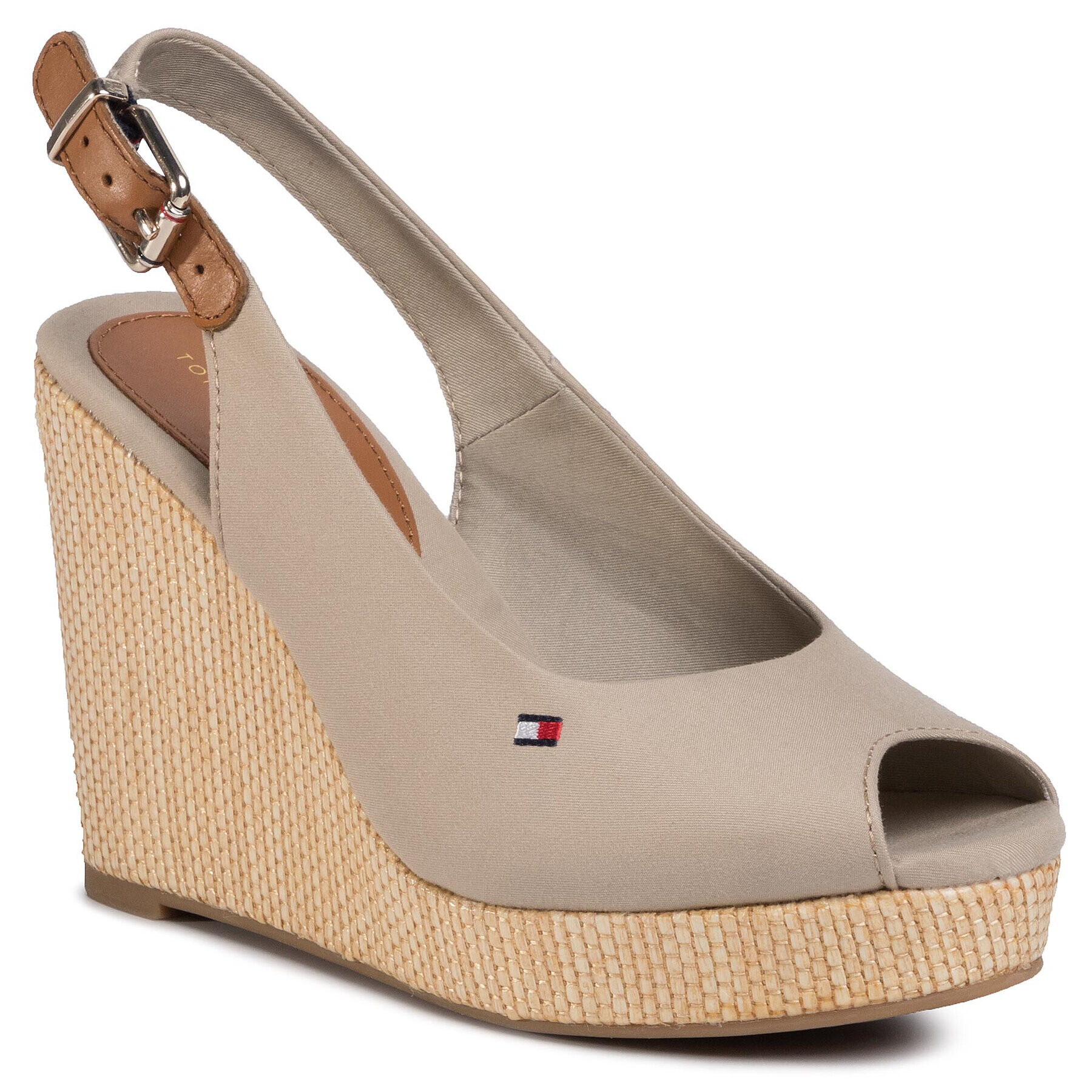 Tommy Hilfiger Espadrilles Iconic Elena Sling Back Wedge FW0FW04789 Bézs - Pepit.hu