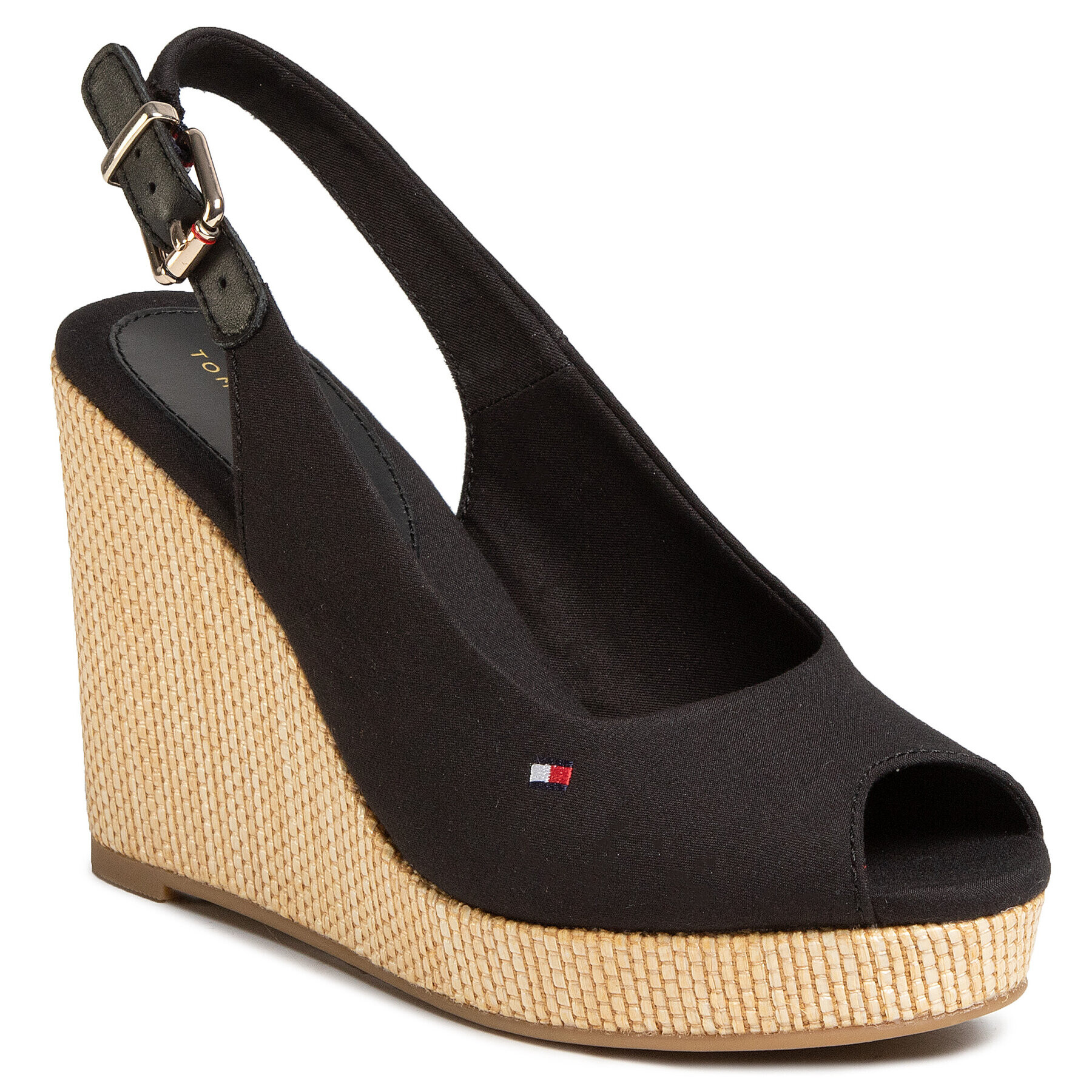 Tommy Hilfiger Espadrilles Iconic Elena Sling Back Wedge FW0FW04789 Fekete - Pepit.hu