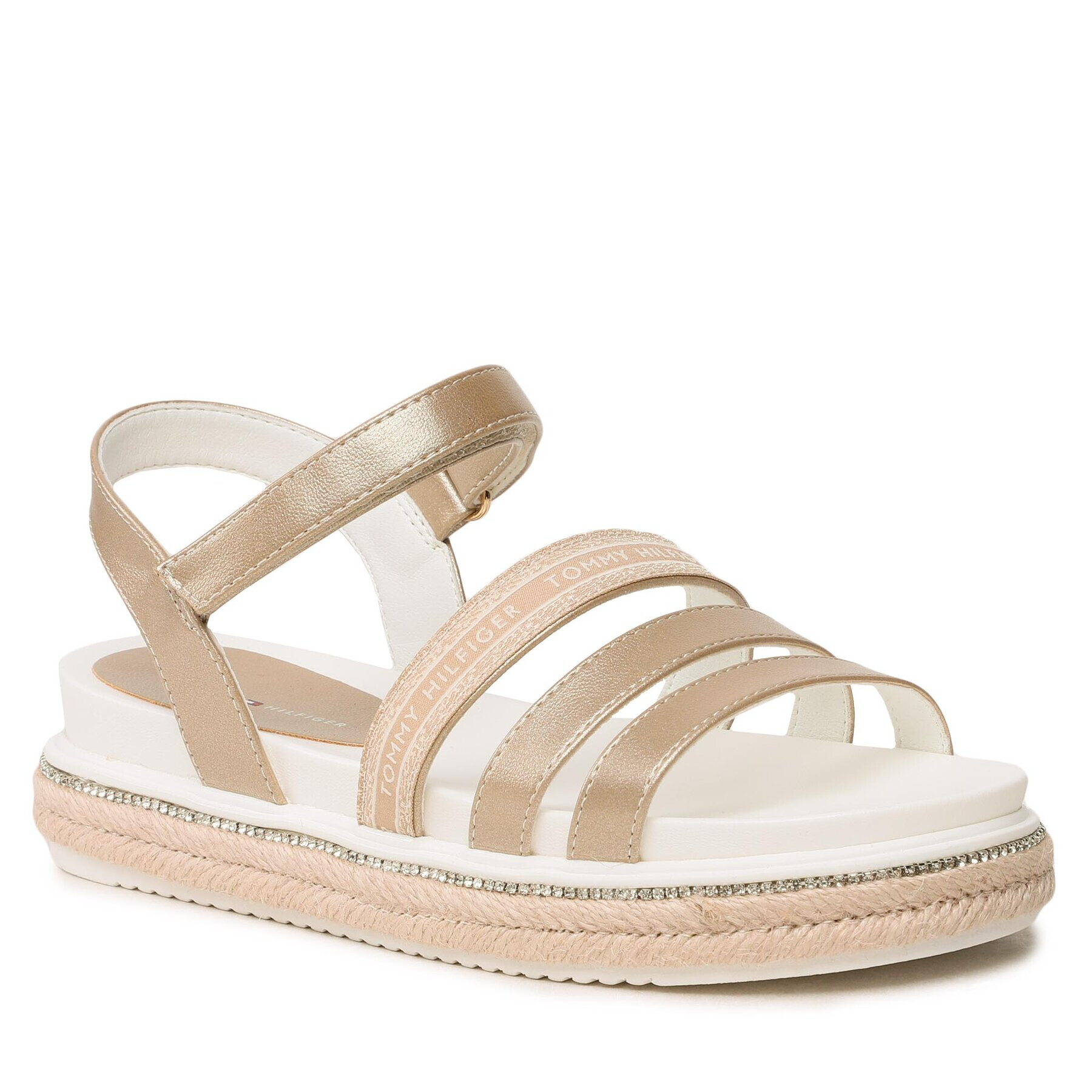 Tommy Hilfiger Espadrilles Platform Velcro Sandal T3A2-32761-0568 S Arany - Pepit.hu