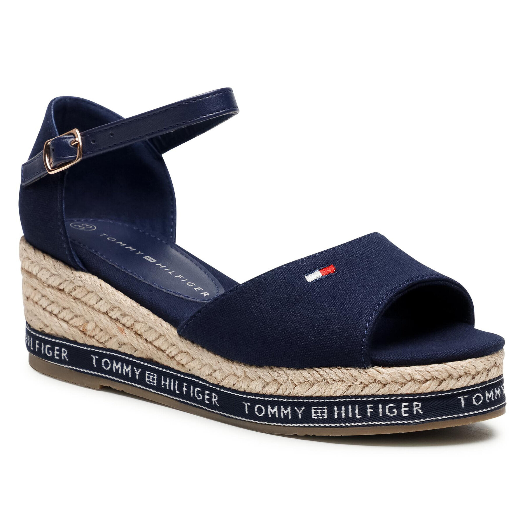 Tommy Hilfiger Espadrilles Rope Wedge Sandal T3A2-31056-0048 M Sötétkék - Pepit.hu