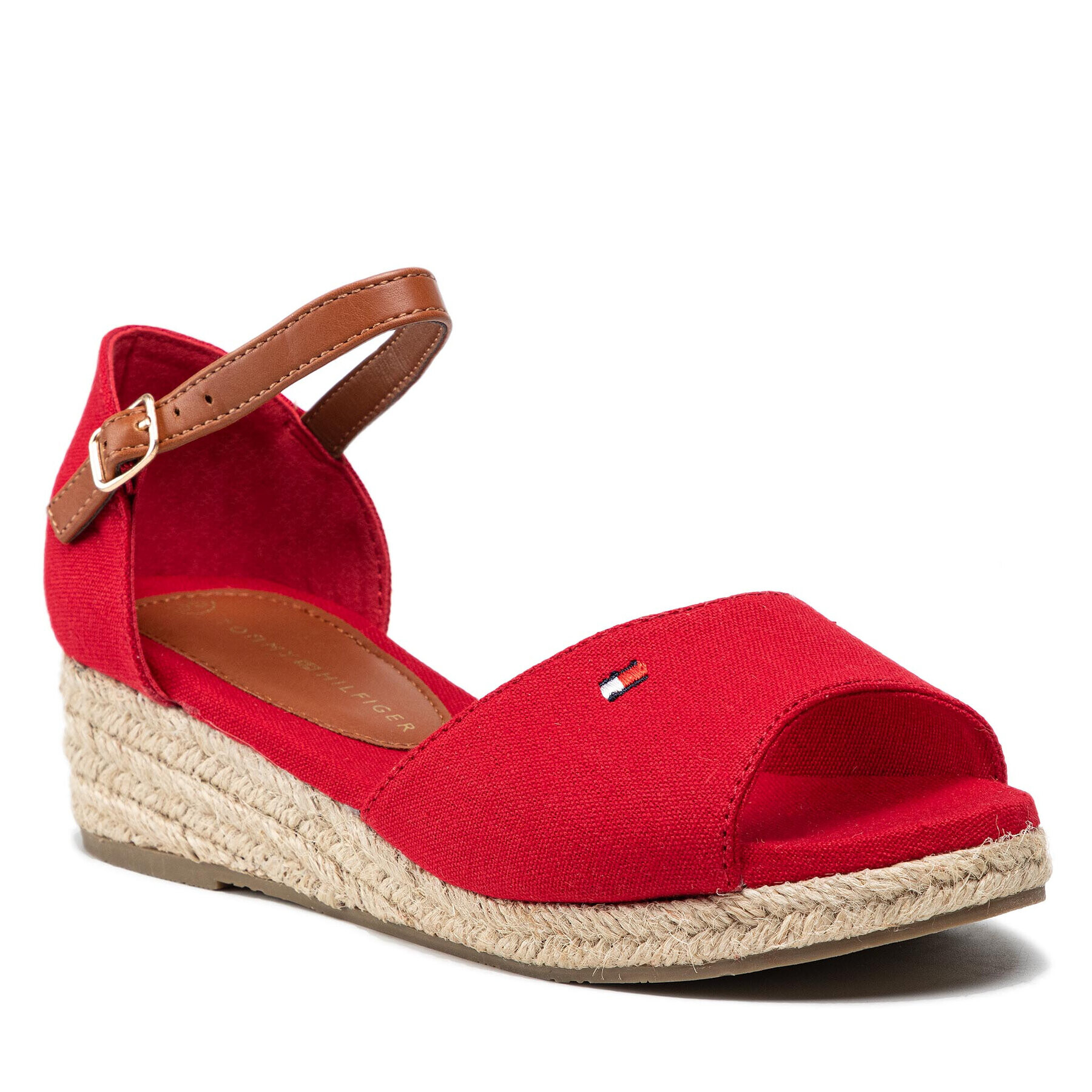 Tommy Hilfiger Espadrilles Rope Wedge Sandal T3A7-32185-0048 M Piros - Pepit.hu