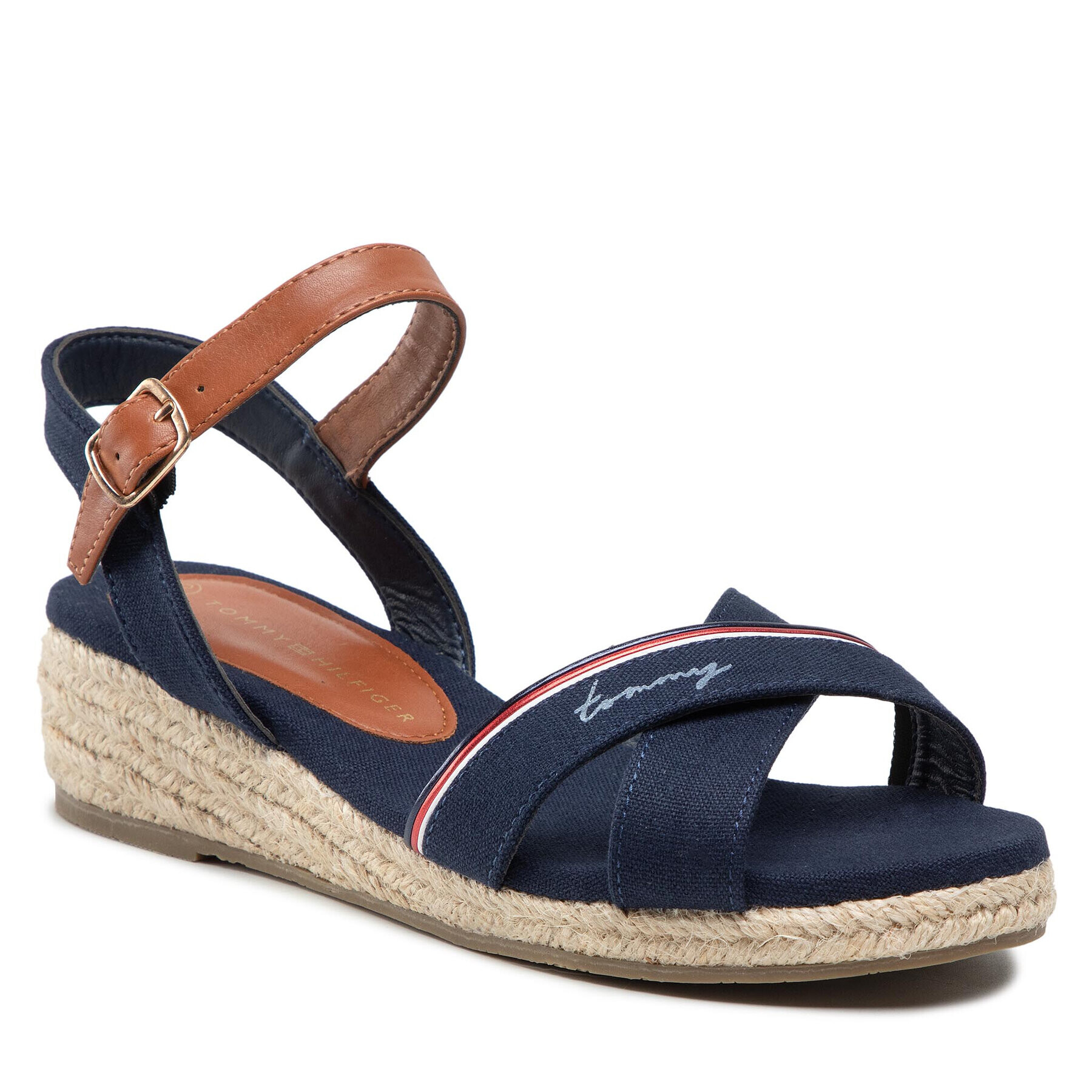 Tommy Hilfiger Espadrilles Rope Wedge Sandal T3A7-32187-0547 S Sötétkék - Pepit.hu