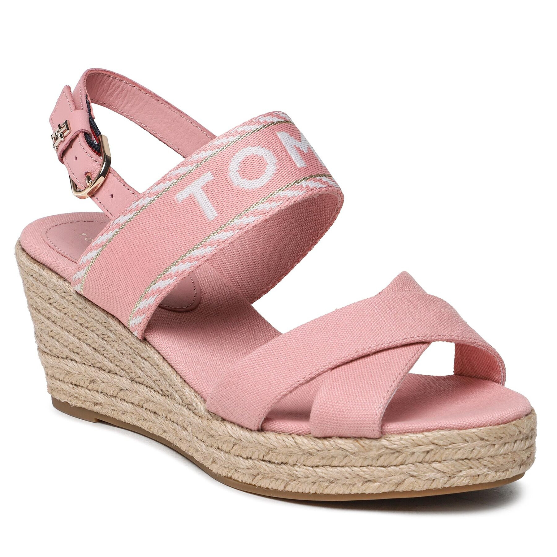 Tommy Hilfiger Espadrilles Seasonal Webbing Mid Wedge FW0FW07091 Rózsaszín - Pepit.hu