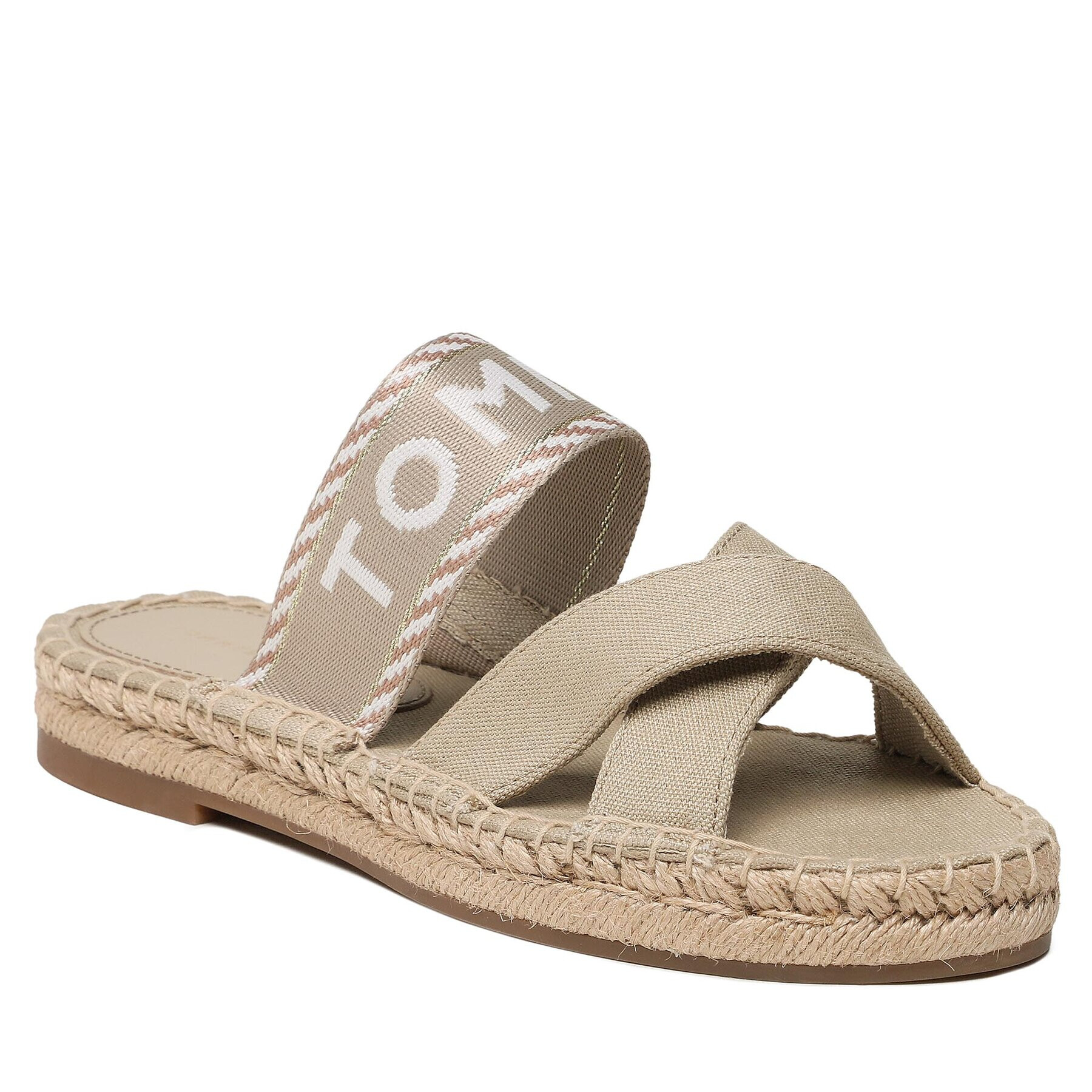 Tommy Hilfiger Espadrilles Seasonal Webbing Sandal FW0FW07181 Bézs - Pepit.hu