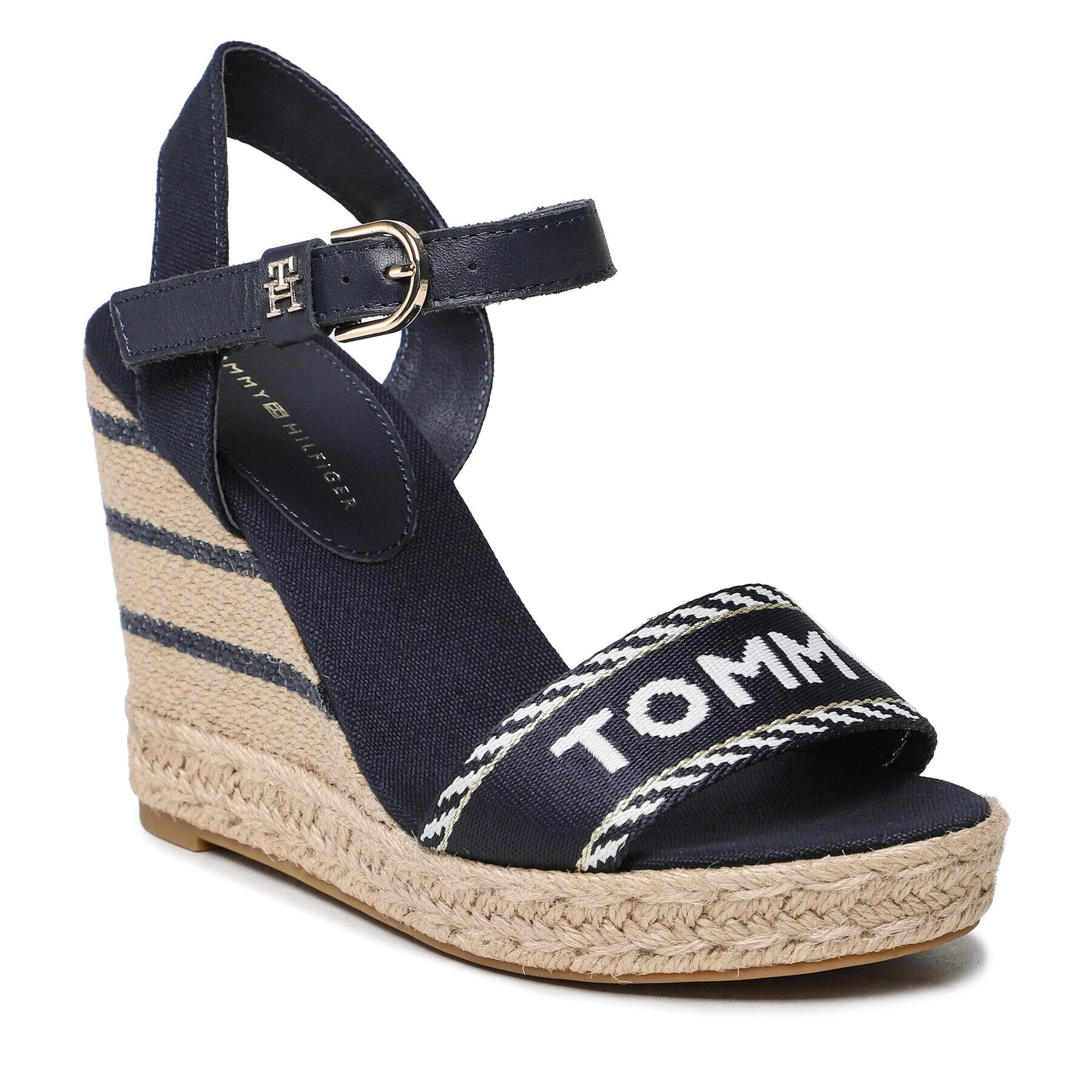 Tommy Hilfiger Espadrilles Seasonal Webbing Wedge FW0FW07088 Sötétkék - Pepit.hu