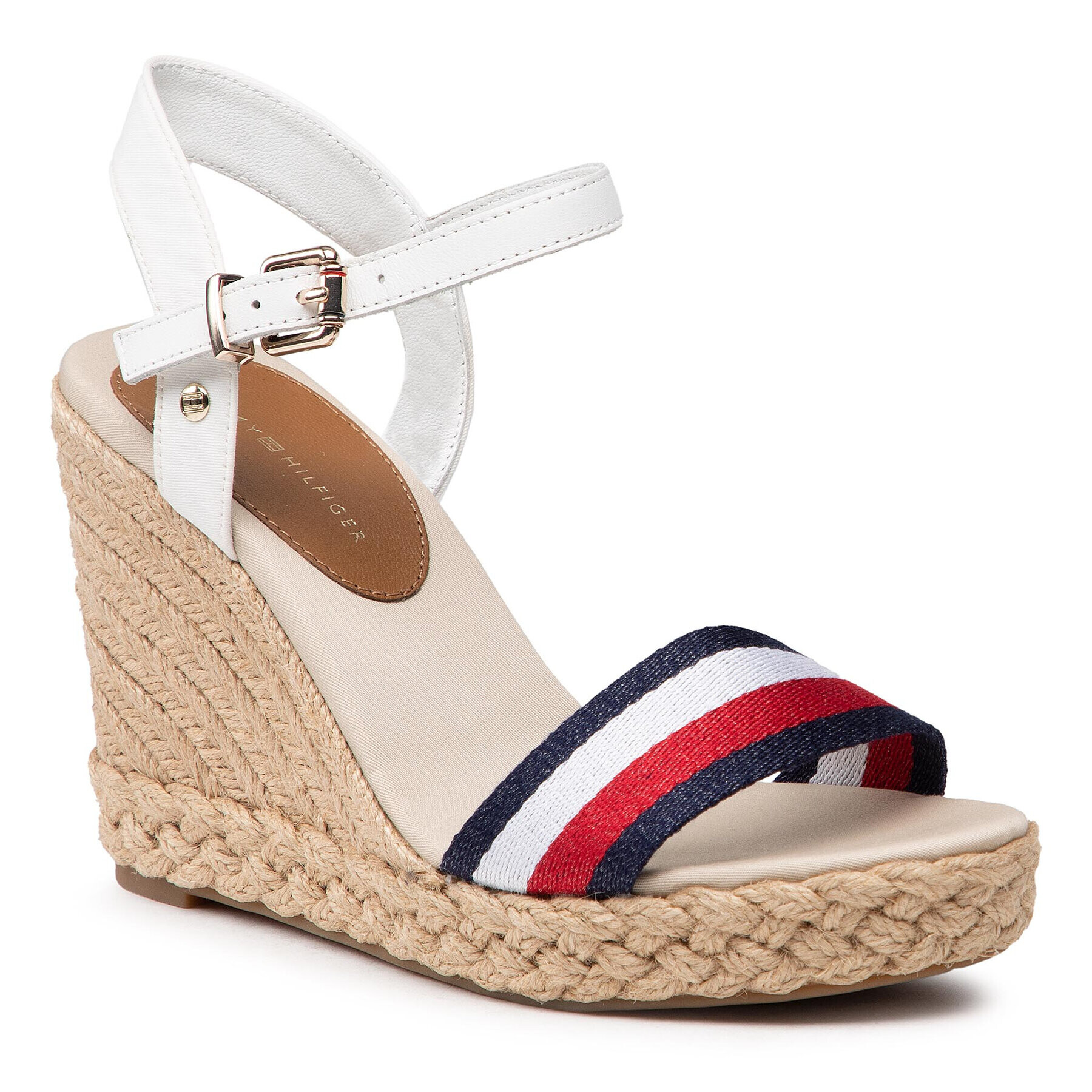 Tommy Hilfiger Espadrilles Shimmery Ribon High Wedge FW0FW05590 Fehér - Pepit.hu