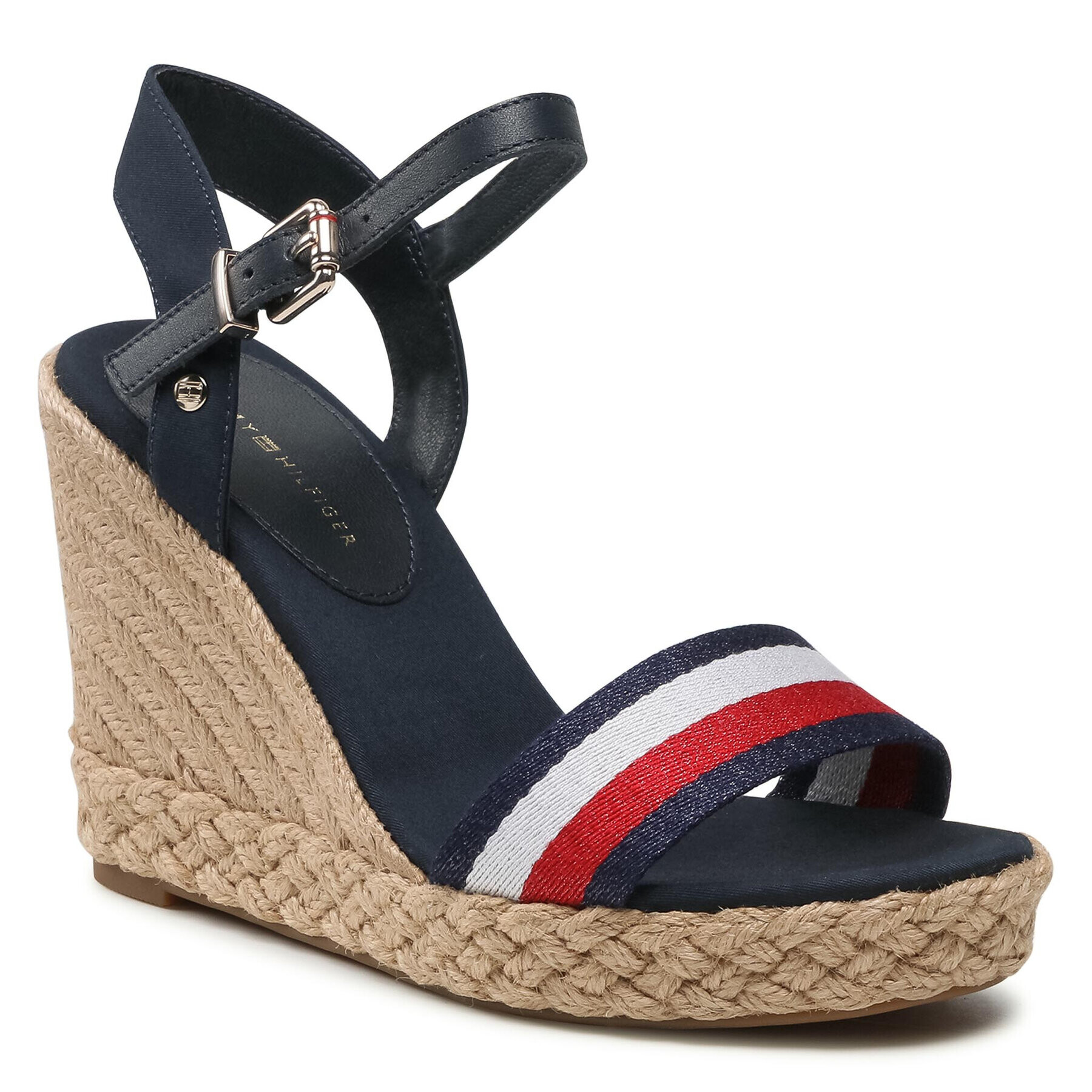 Tommy Hilfiger Espadrilles Shimmery Ribon High Wedge FW0FW05590 Sötétkék - Pepit.hu