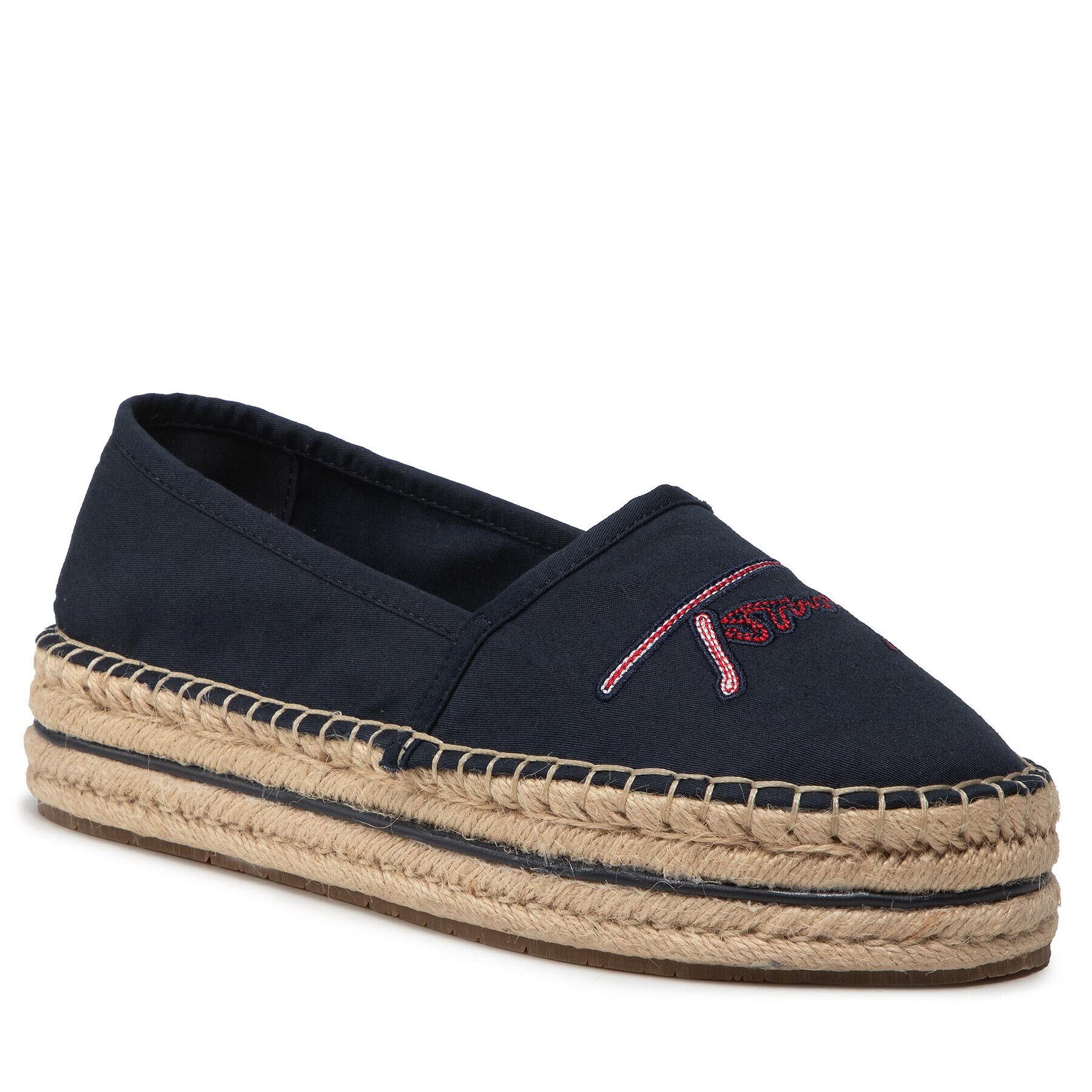 Tommy Hilfiger Espadrilles Signature Espadrille FW0FW06483 Sötétkék - Pepit.hu